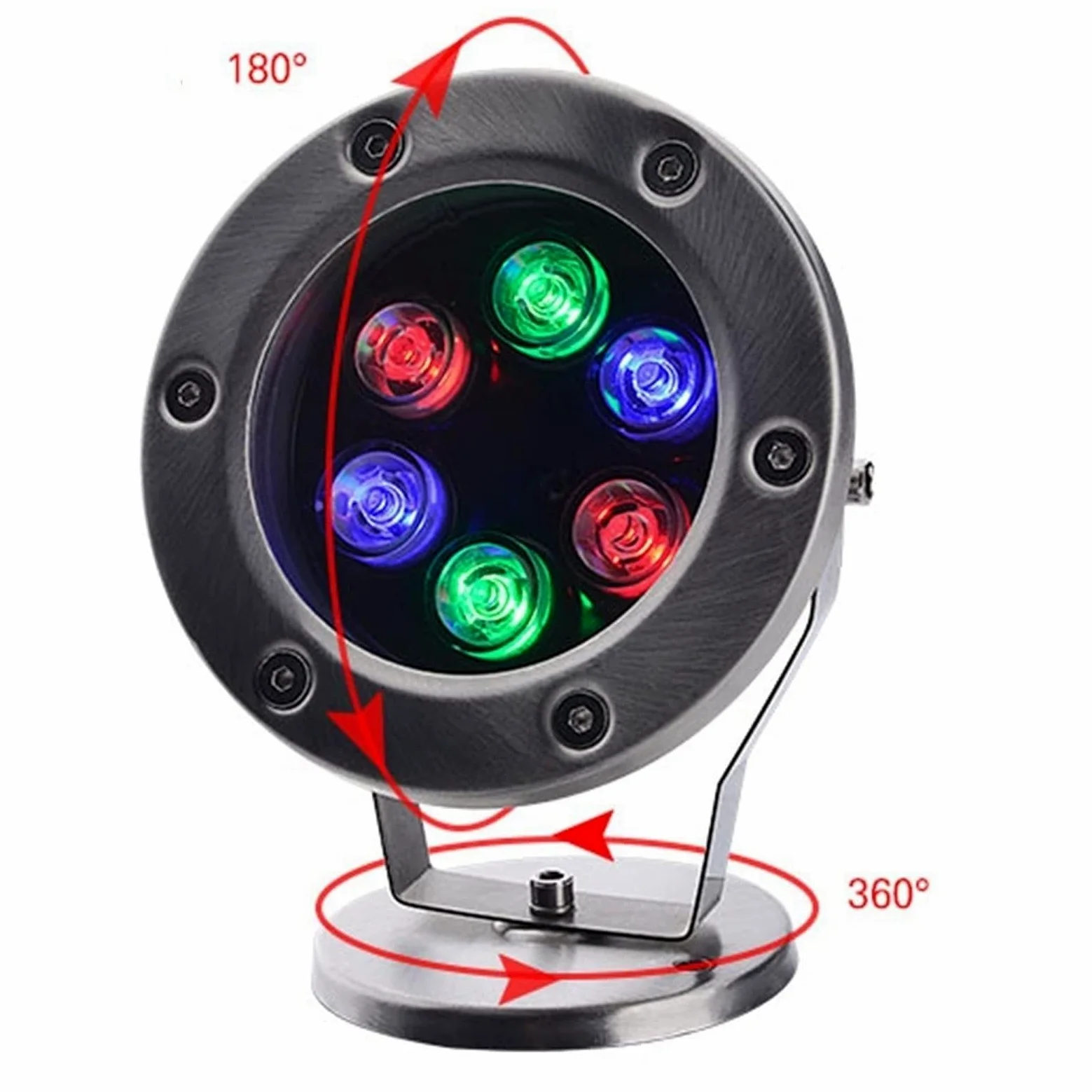 Luci A LED Subacquee per Laghetto Ideali per Esterni Giardino Feste Fontane Orientabili 24V Acciaio Inossidabile Ip68 Luce Blu 6W/Bianca Calda 15W