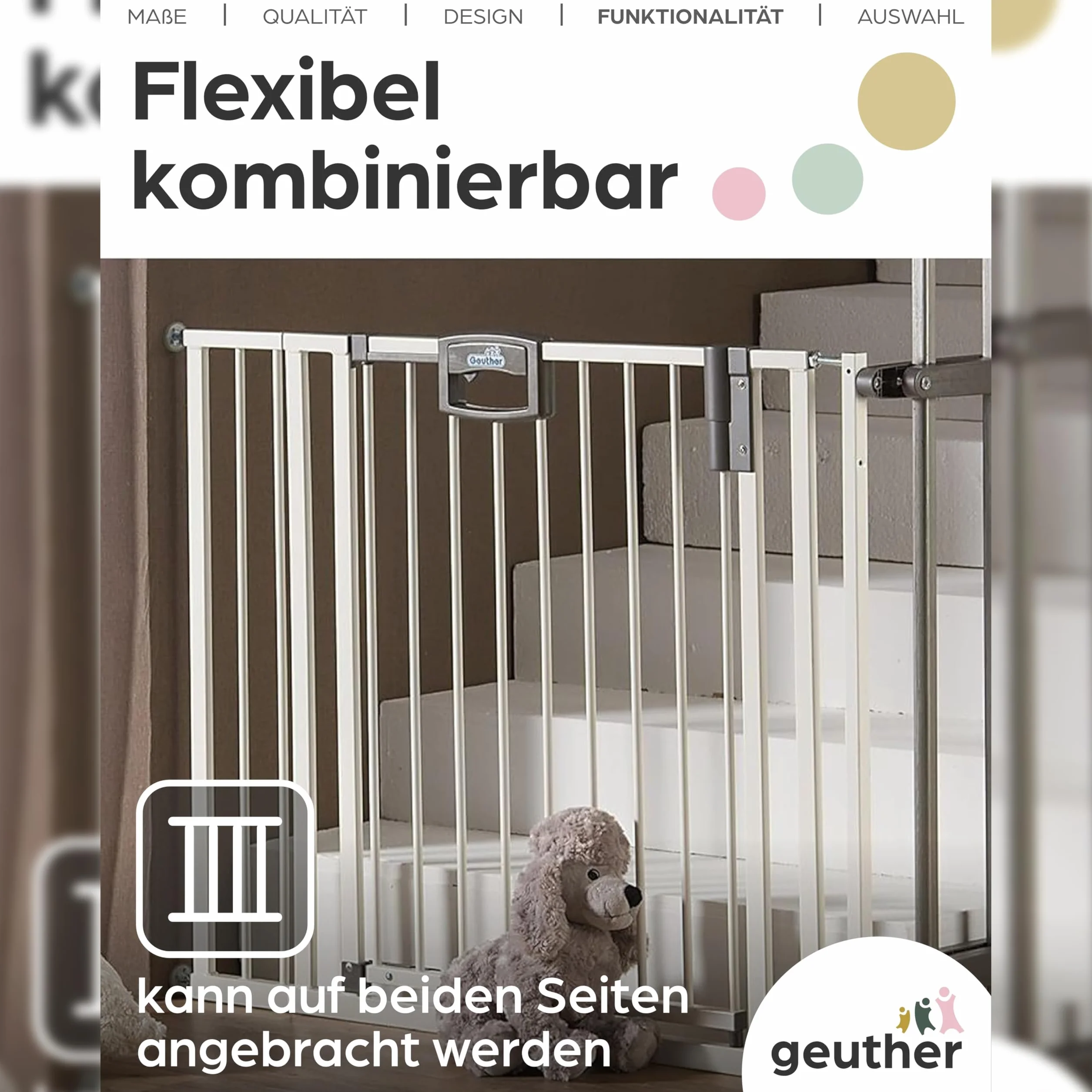 Geuther Prolungamento Easylock Plus Easylock Wood Plus 16 cm Bianco TÜV/GS