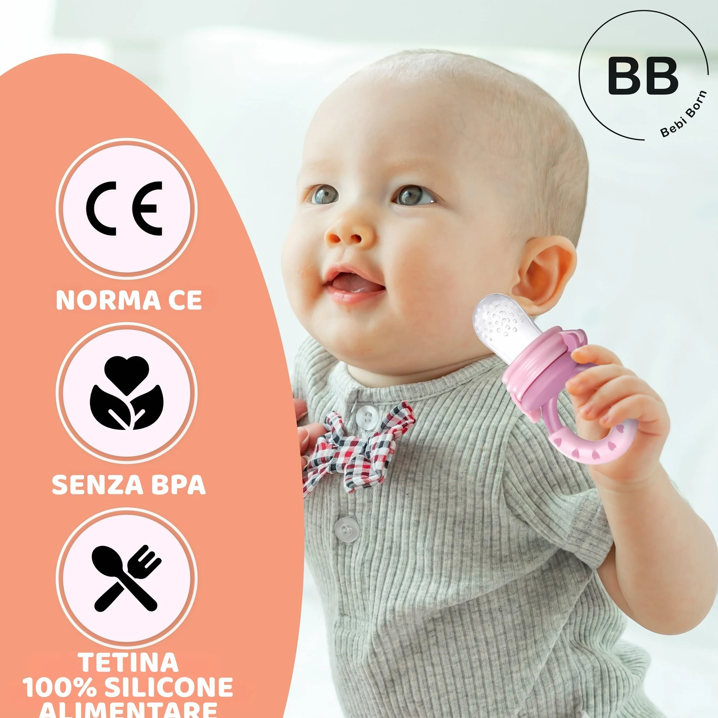 Tettarella Evolutivo in Silicone Senza BPA per Neonati 4-24 Mesi Rosa