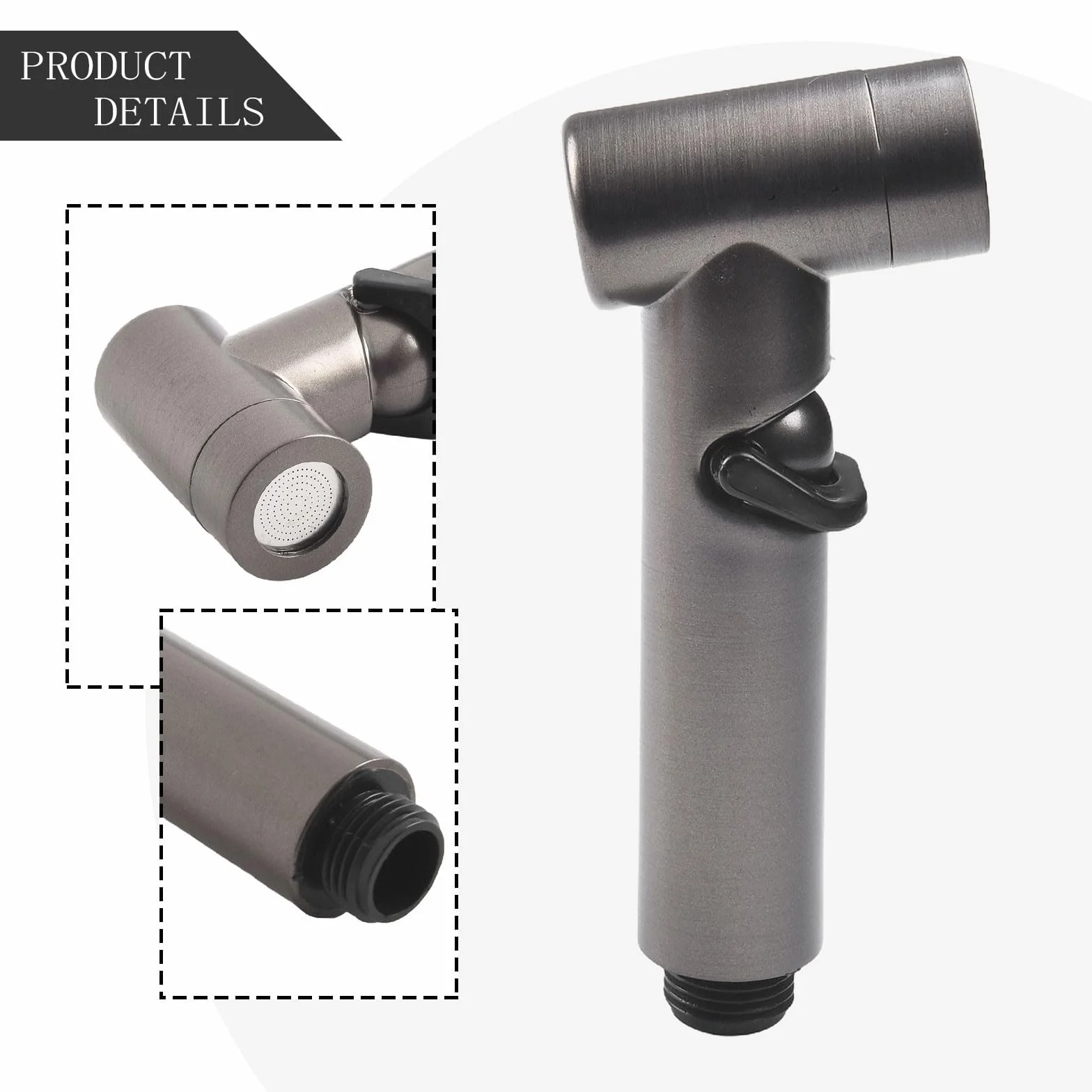 Spruzzatore portatile per bidet in ABS, soffione doccia con pressione regolabile, argento