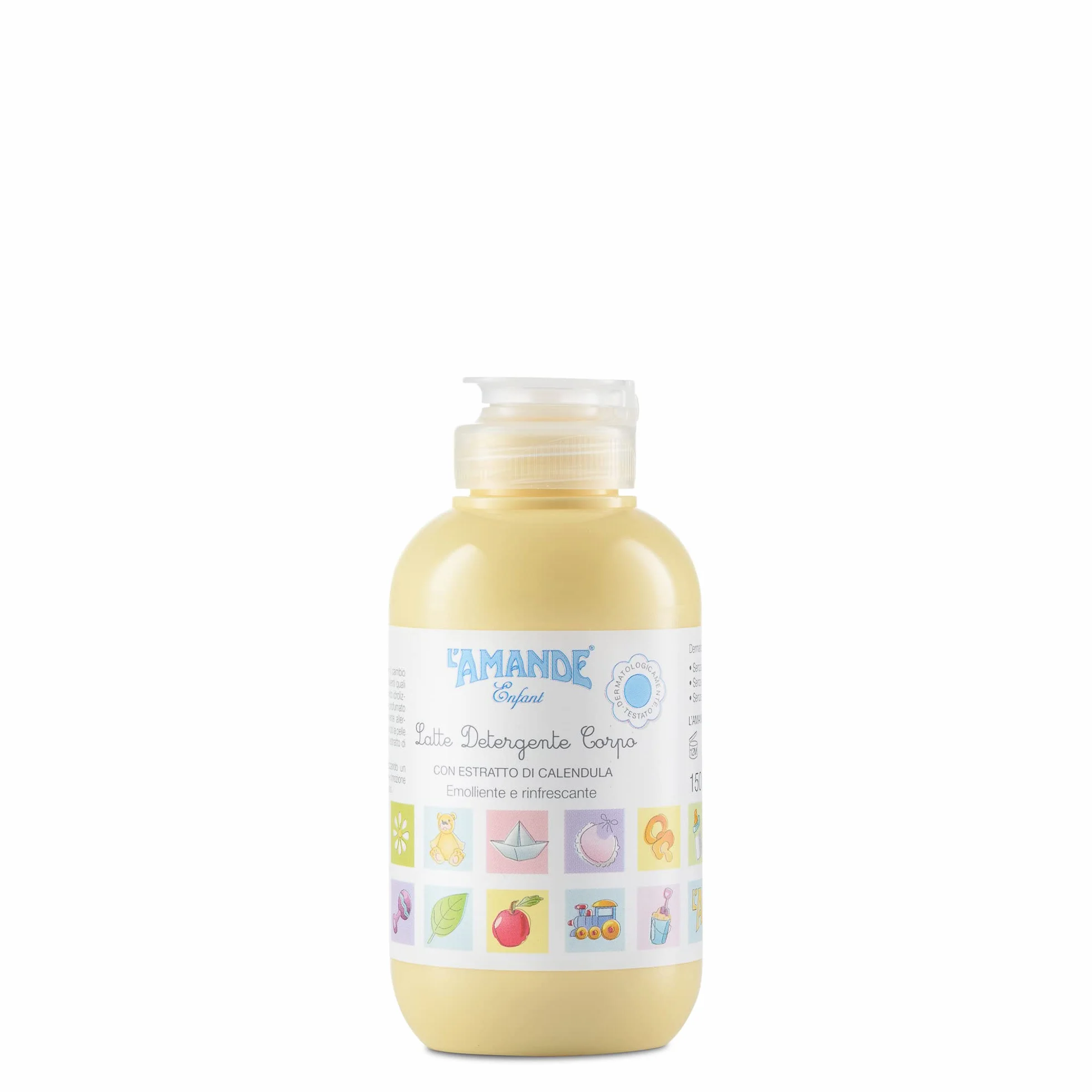 L'AMANDE Latte Detergente Neonato e Bambino Emolliente Lenitivo con Amido di Riso e Calendula 150 ml
