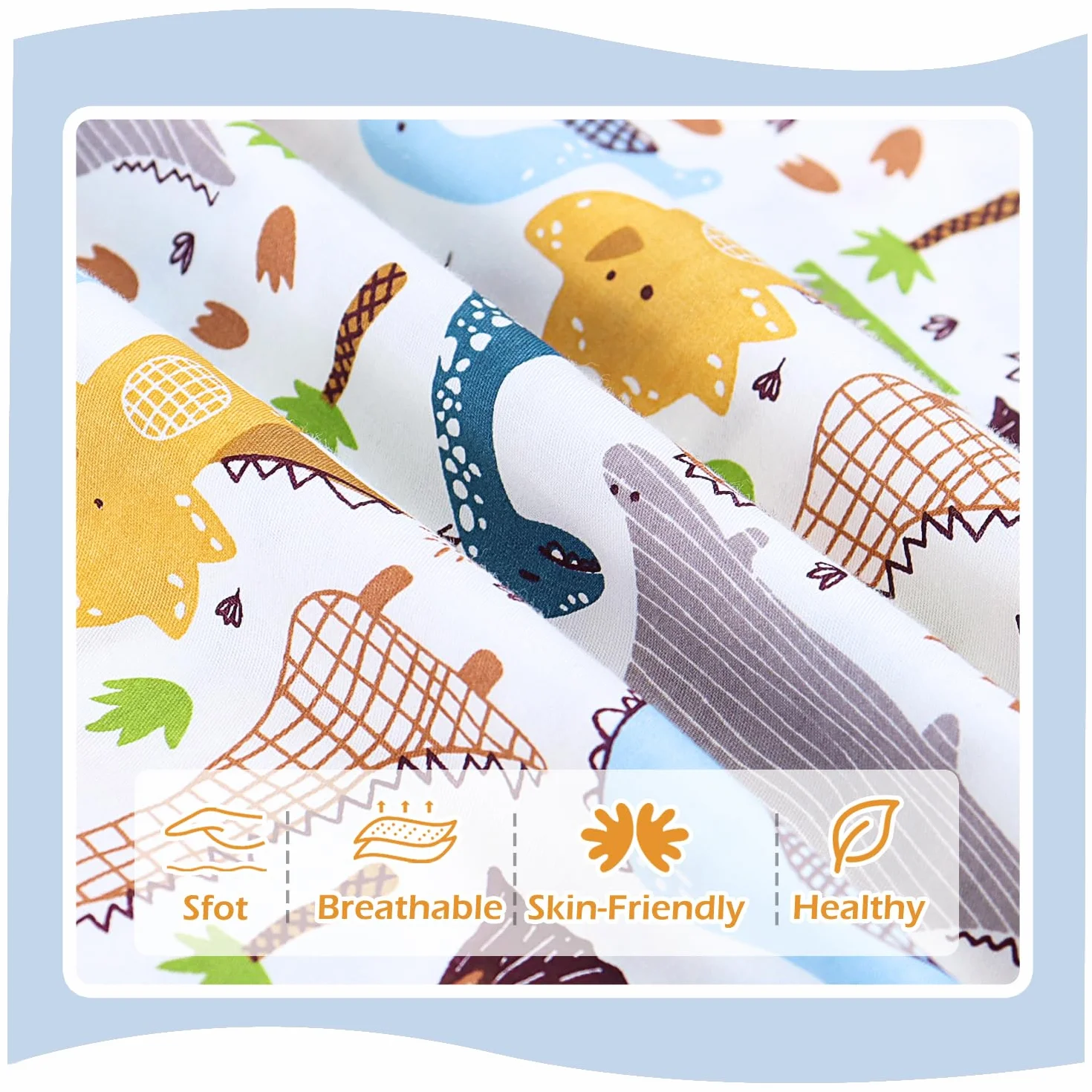 Confezione da 2 federe per cuscino in 100% cotone 40 x 60 cm motivo dinosauri veicoli da costruzione regali per bambini