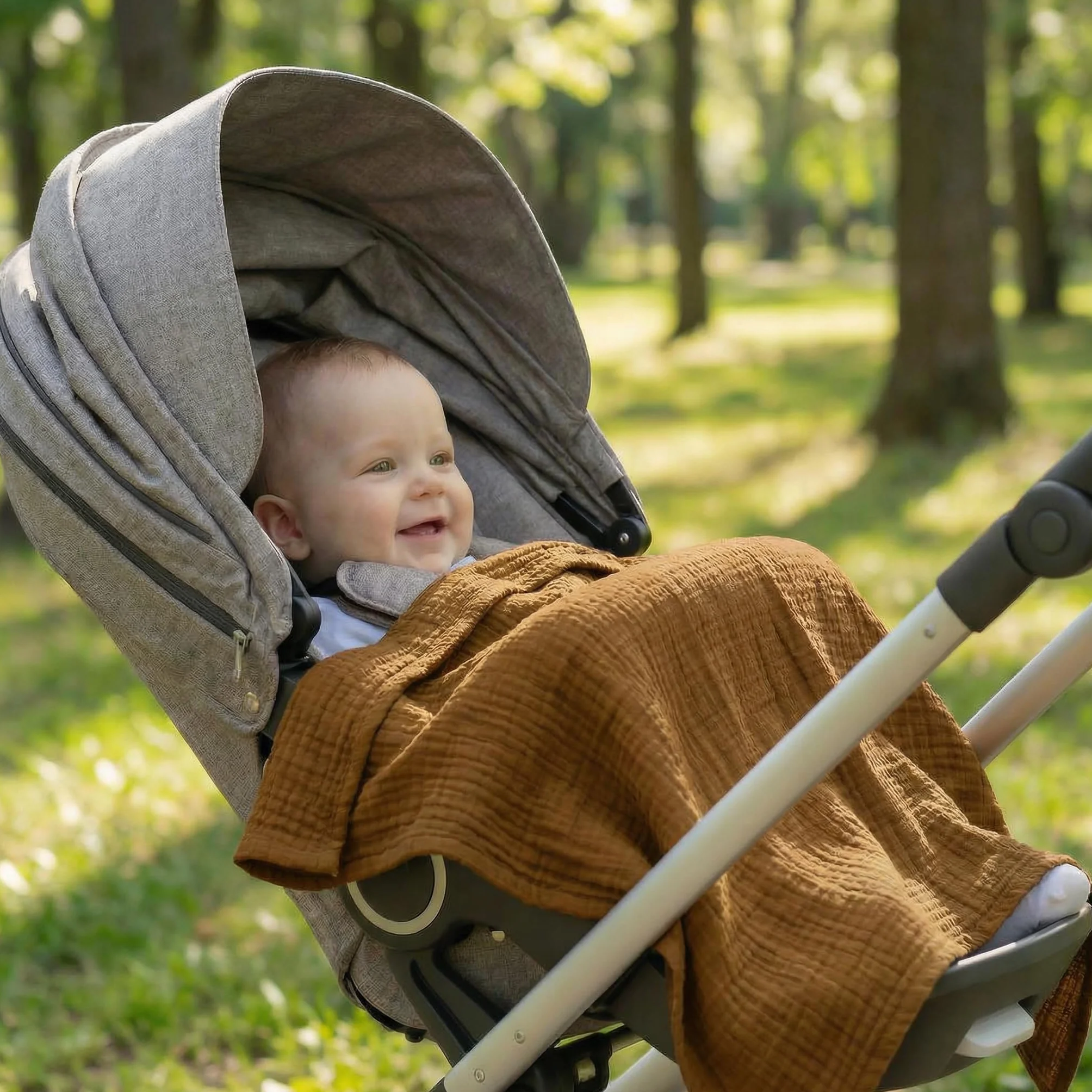 BABYSAFE Mussole Neonato Cotone Biologico 80x70cm Doppia Garza Pacco da 3 Copertina OEKO-TEX Made in Europe