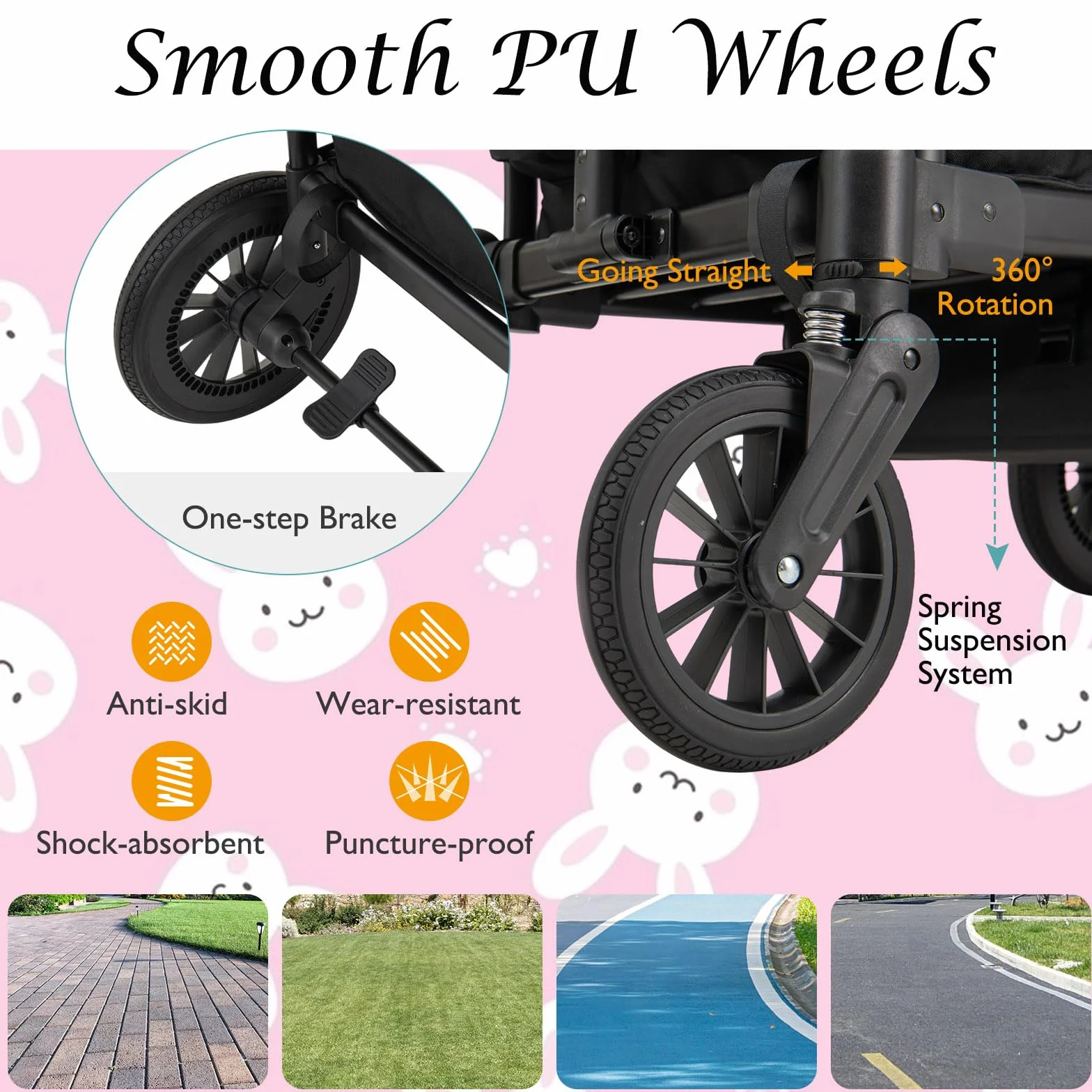 LIFEZEAL Carrello Porta 2 Bambini 6+ Mesi Pieghevole Regolabile con Tettuccio Max 50kg Nero