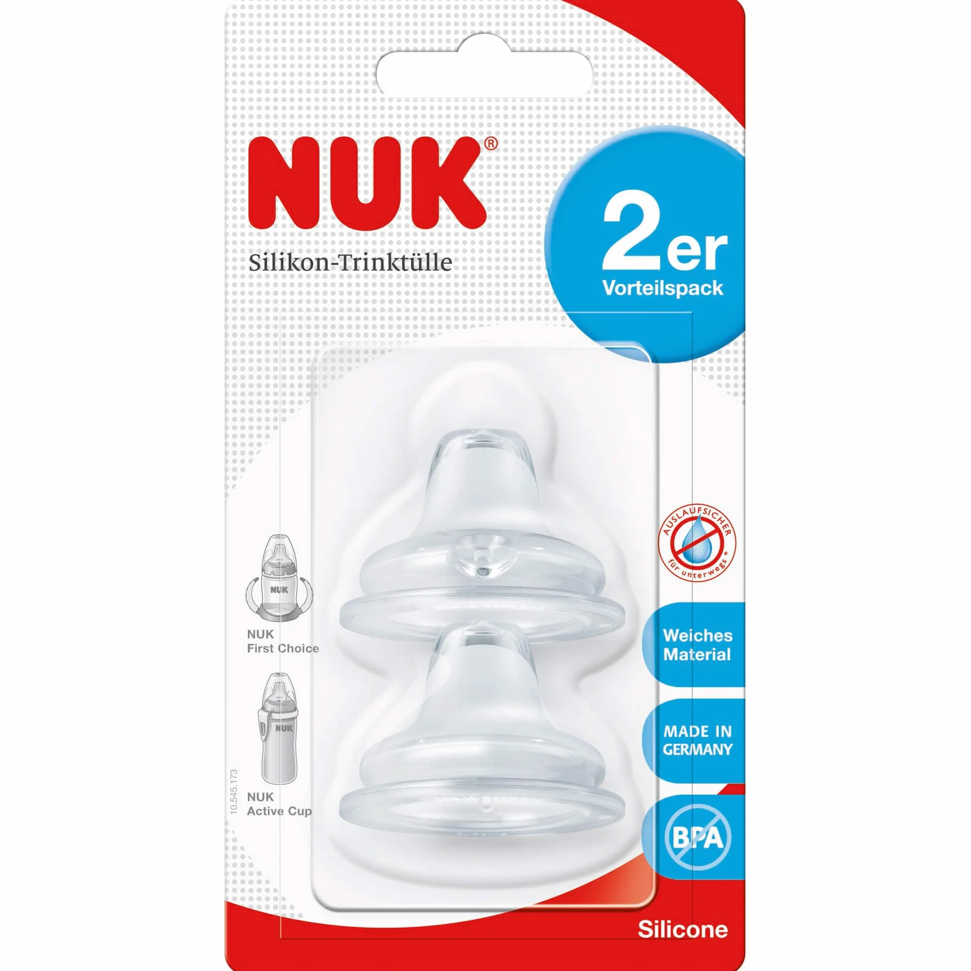 NUK First Choice Set 2 beccucci Silicone morbidi 6-18 mesi