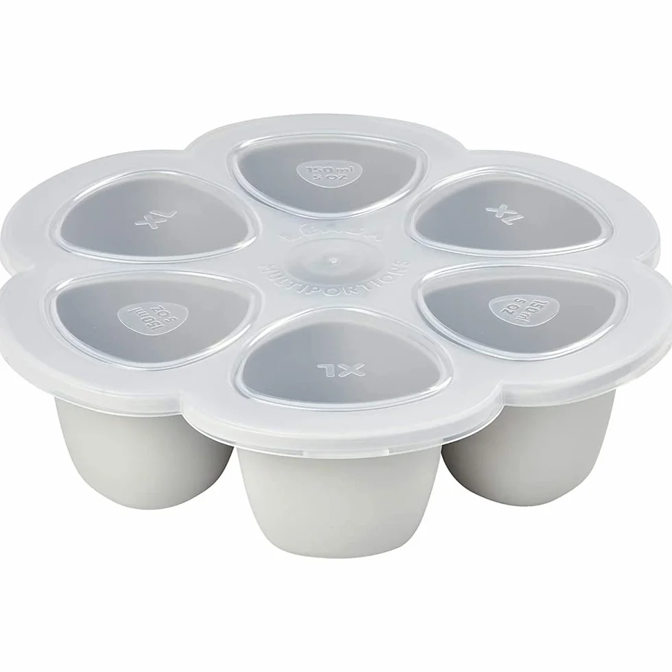 BÉABA Vasetti Multipli in Silicone 6 Scomparti 150 ml Grigio