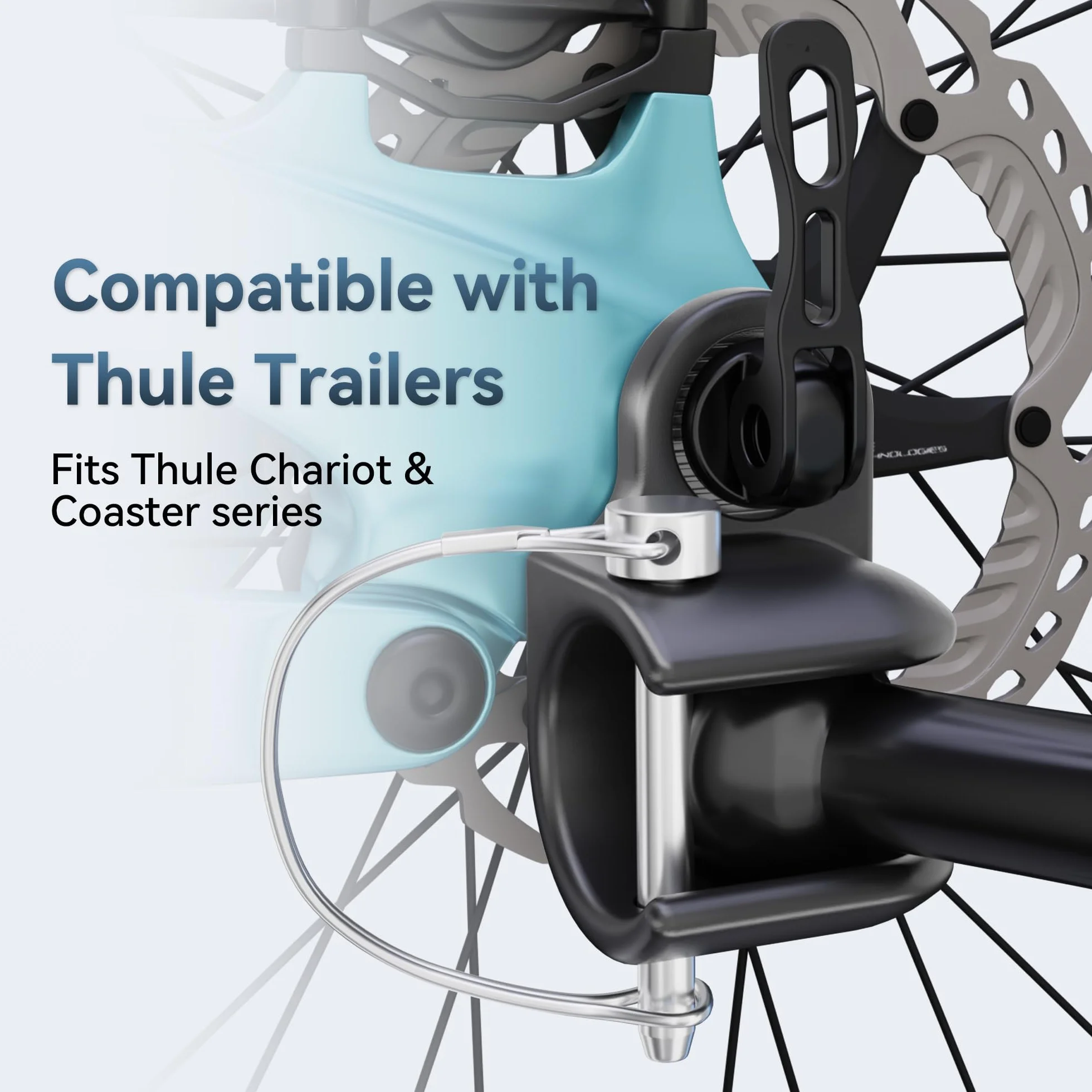 Gancio per Rimorchio Bici Thule Chariot Coaster, Fissaggio Acciaio, Adattatore Rimorchi Bambini Animali Cargo