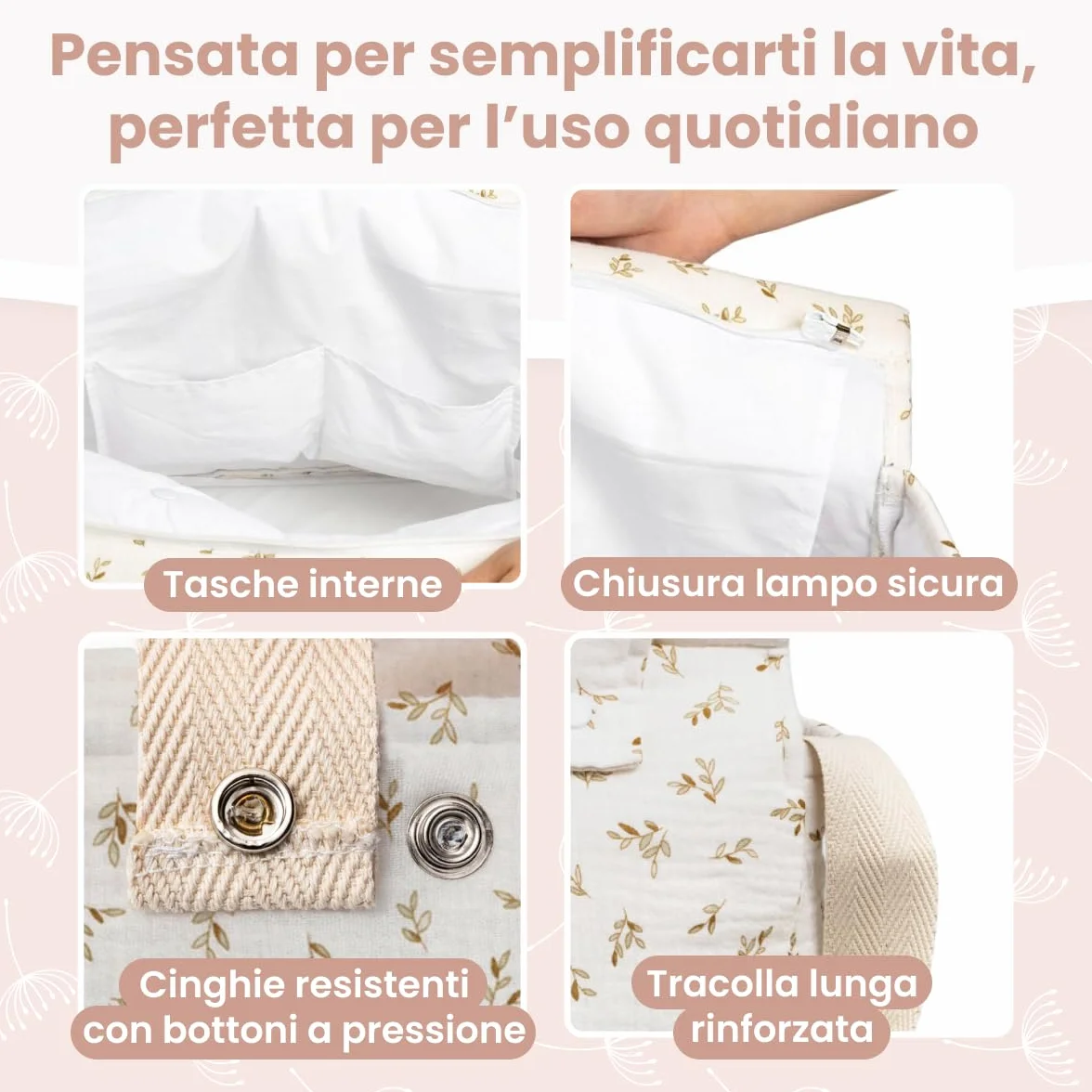 MIMUSELINA Borsa Passeggino Universale per Neonato con Ampia Capacità
