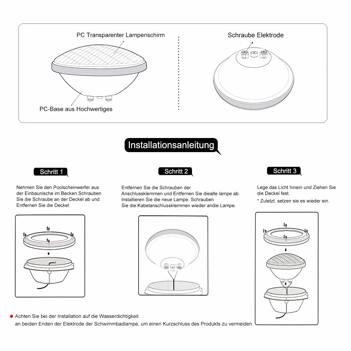 PAR56 LED luce della piscina, 12V AC/DC IP68 lampada impermeabile della piscina, 72W RGB luce di illuminazione per piscine, illuminazione dello stagno, Whirlpool