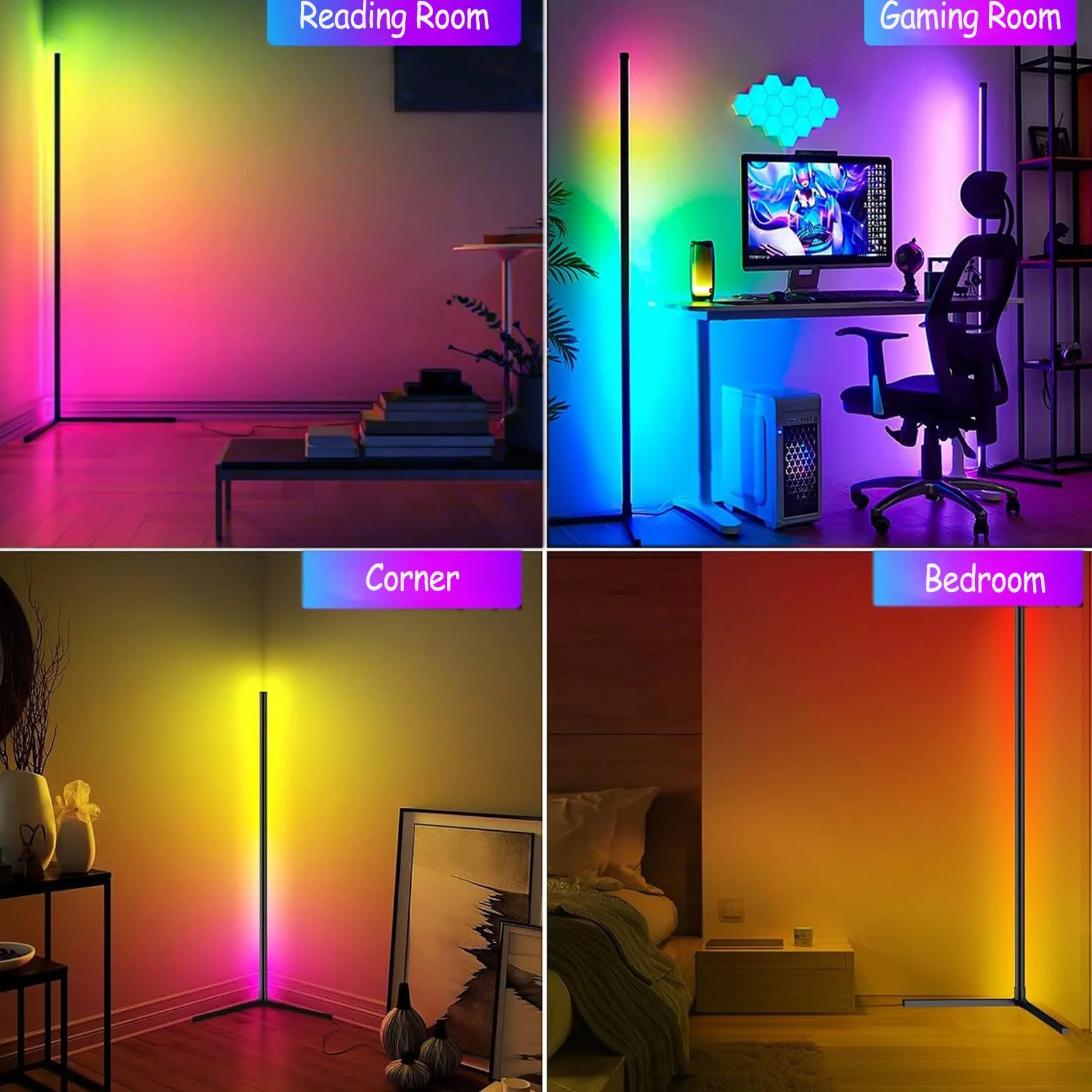 Lampada da Terra LED,155CM, RGB Piantana Dimmerabile con APP e Telecomando, Musica Sincronizzazione, Smart Lampade da Terra Salotto, Piantana LED per Soggiornoe Camera da Letto