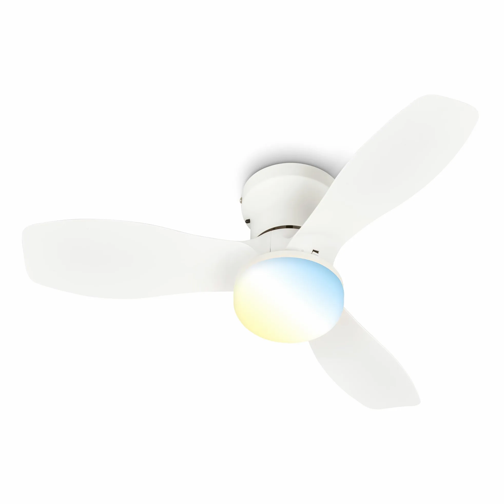 BRILONER - Ventilatore da soffitto con luce LED, telecomando, motore DC silenzioso con 3 velocità, CCT e luminosità regolabile, pale rimovibili, lampadario ventilatore da soffitto, 60 cm, bianco