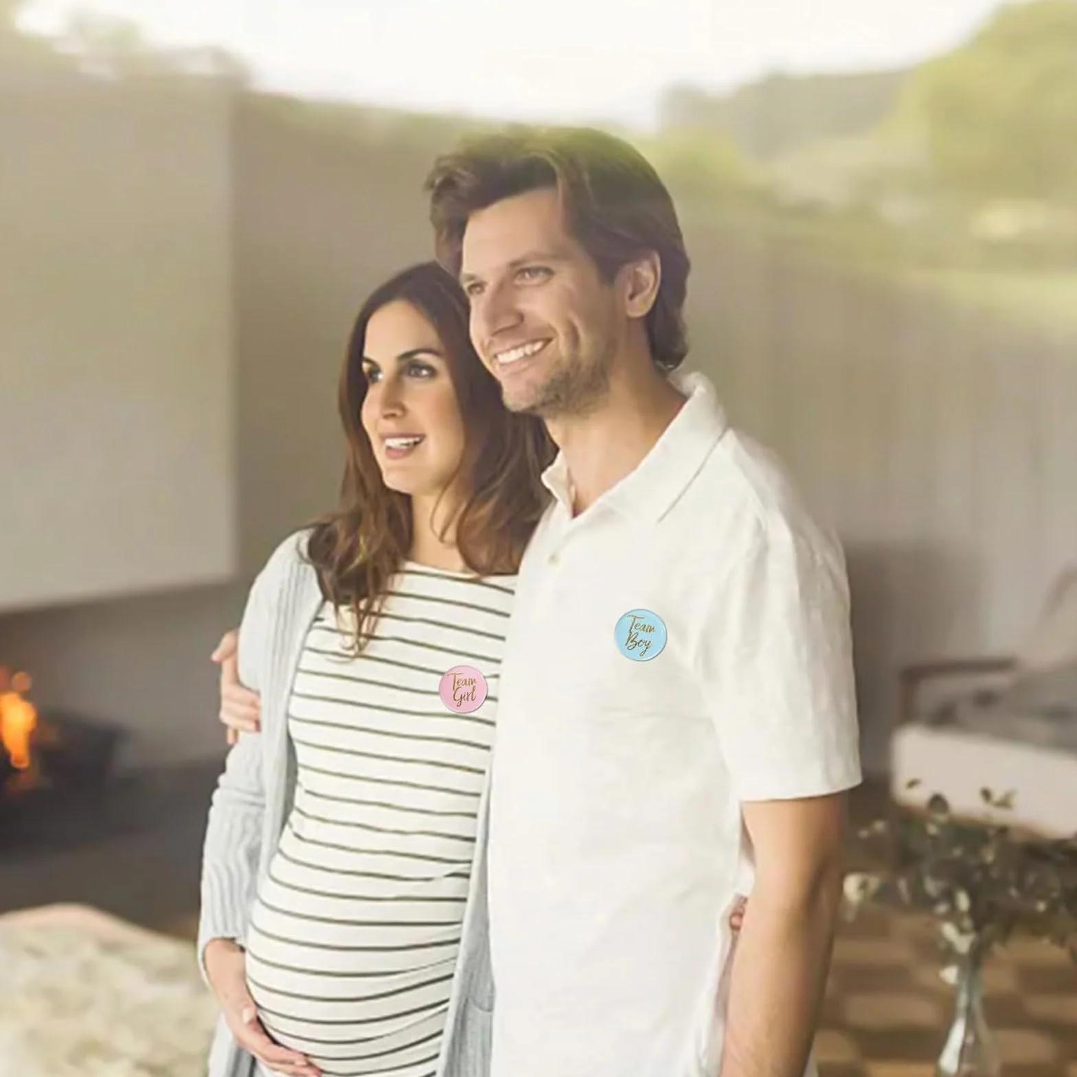 Spille Gender Reveal Party Pulsanti Rivelazione Genere Bottoni Baby Shower 24 Pezzi