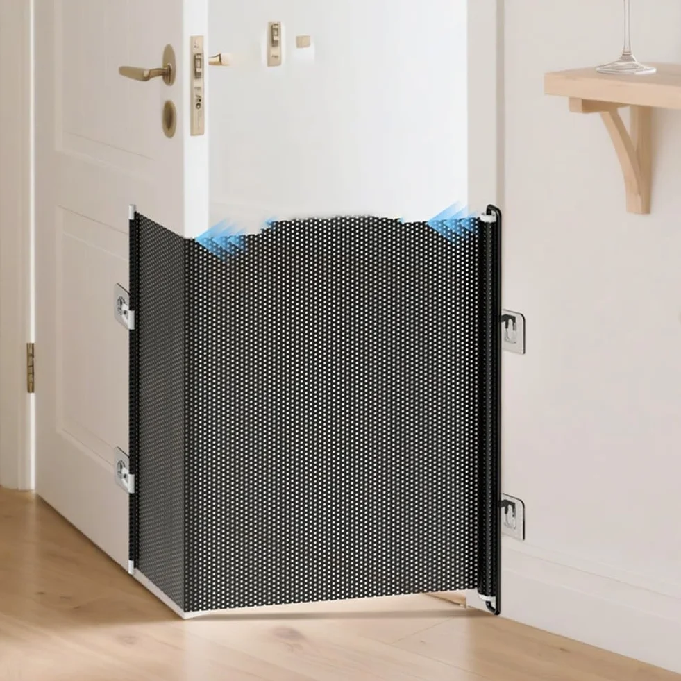 Cancello retrattile per gatti e cani 75x140 cm confini interni regolabili