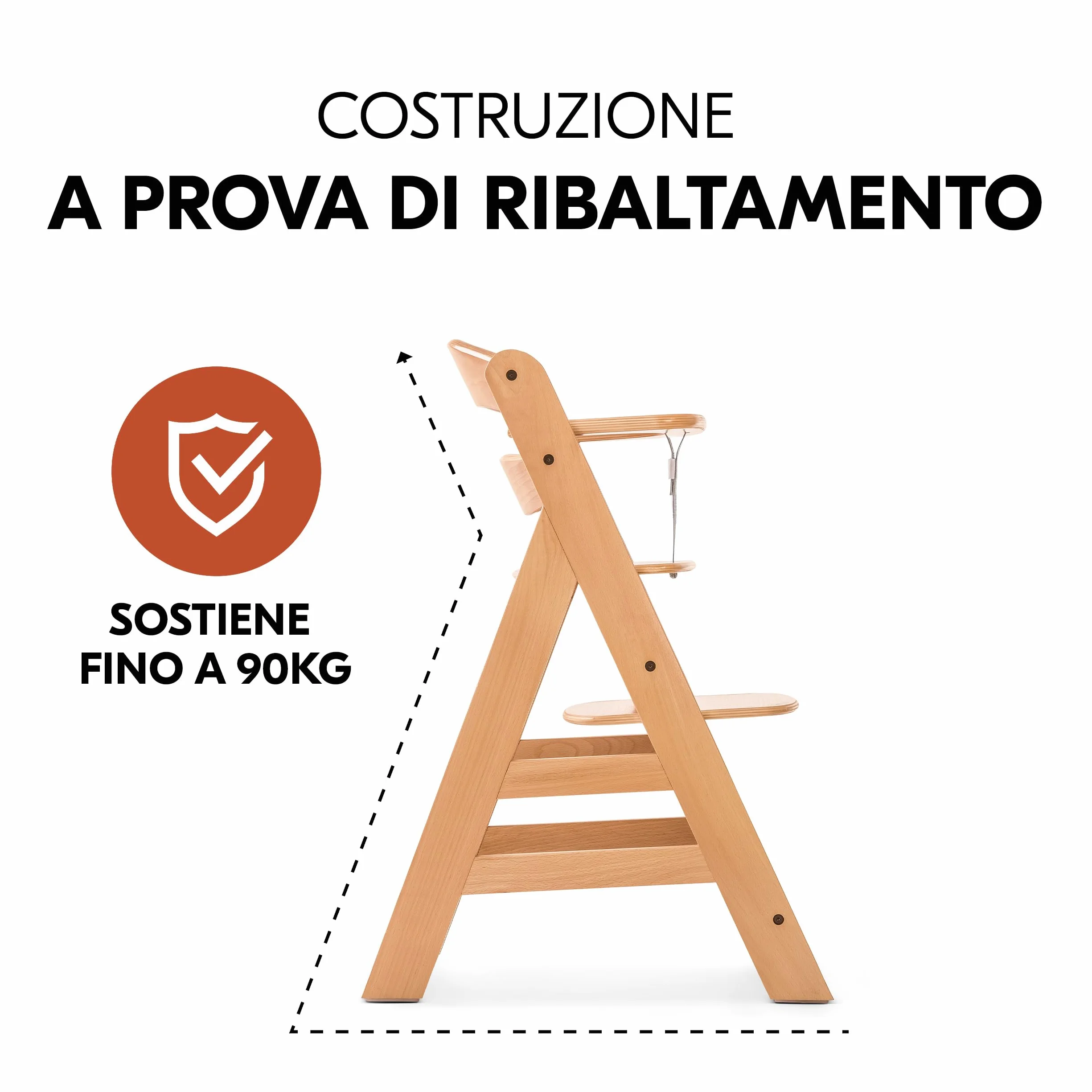 Hauck Alpha Plus Newborn Set Deluxe Seggiolone Evolutivo Legno Naturale con Sdraietta Dondolo e Cuscino