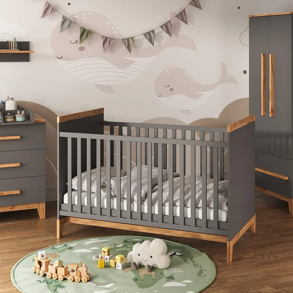 VitaliSpa Malia Set per cameretta Grigio/quercia 4 pezzi
