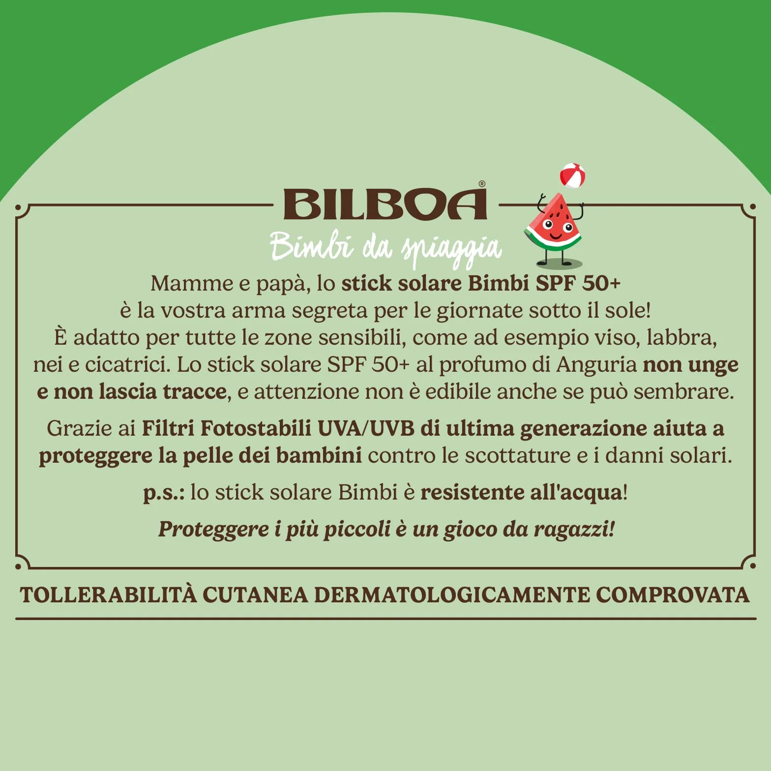 Bilboa Bimbi da Spiaggia Stick Solare SPF 50+ per Bambini Protezione Solare 10 ml