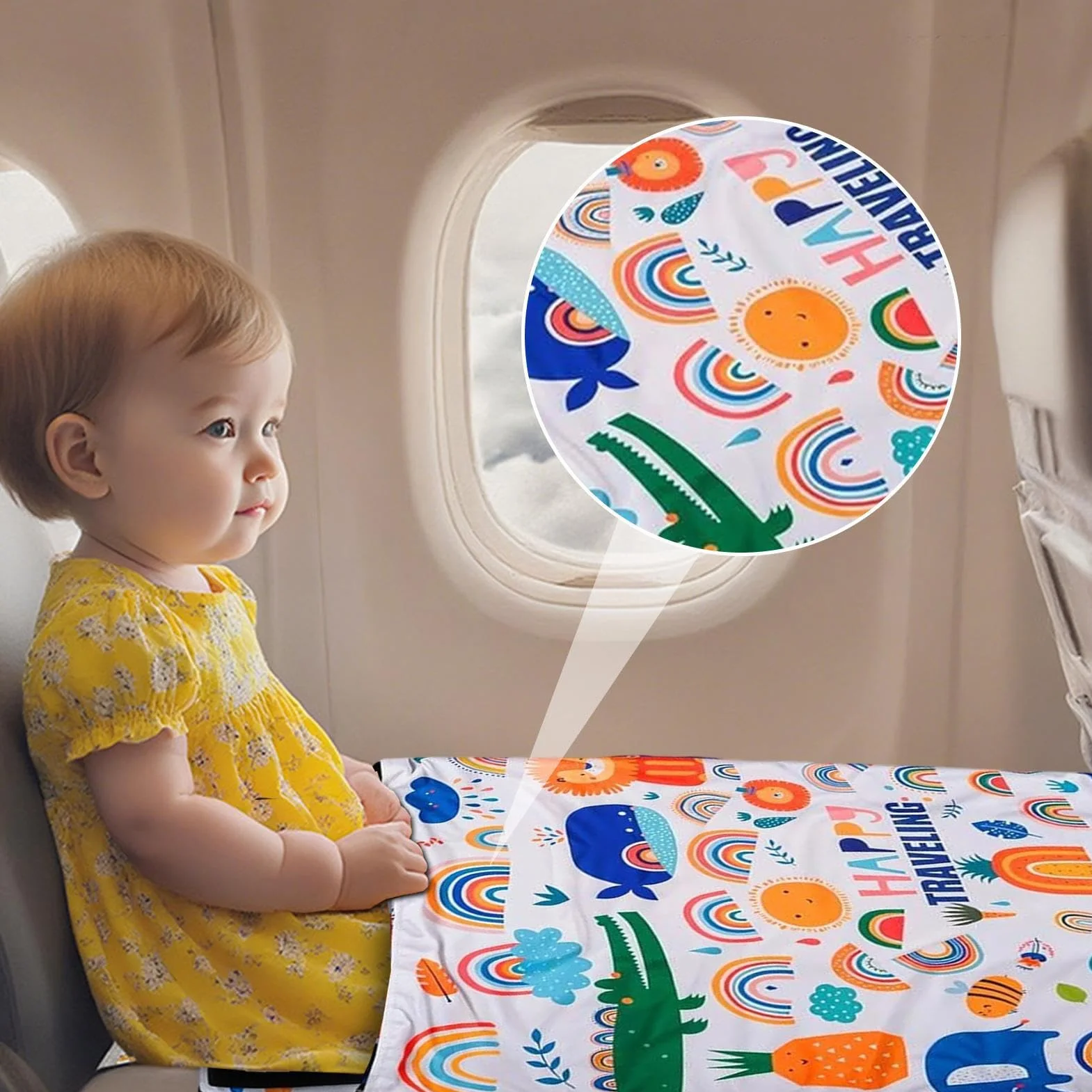 Lettino Aereo Per Bambini - Estenditore Sedile con Poggiapiedi | Amaca Morbida da Viaggio per Volo Campeggio