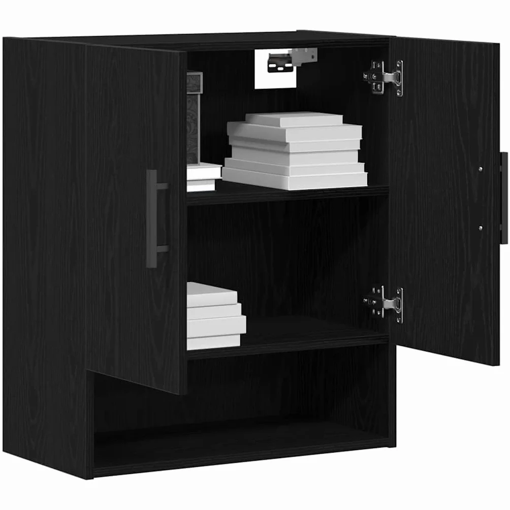 vidaXL Mobile a Muro Rovere Nero 60 x 31 x 70 cm Legno Multistrato Scaffale Rettangolare