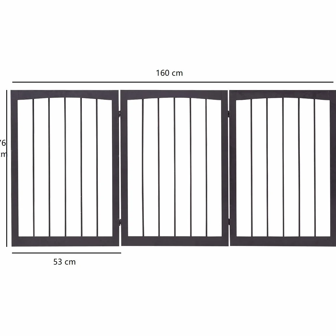 COSTWAY Cancelletto per Cani Pieghevole in Legno 3 Ante 160 x 76 cm Marrone