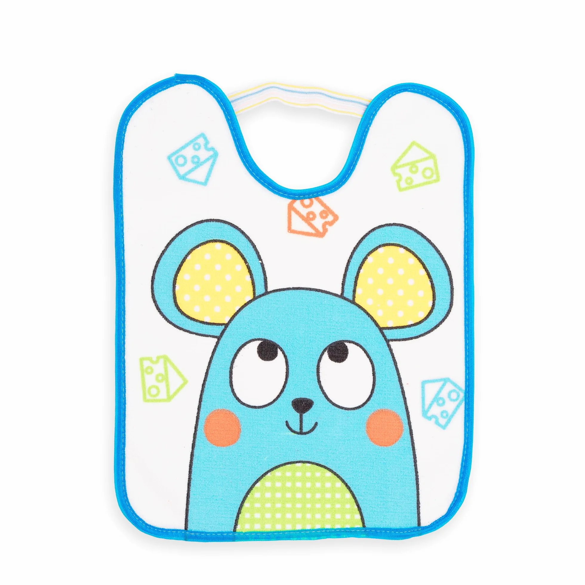 Set di 4 bavaglini per bambini 6-12 mesi microfibra impermeabili 24x31 cm con elastico animali