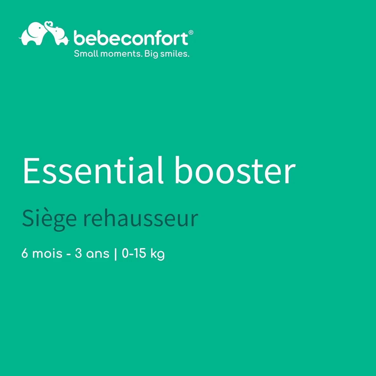 Bebeconfort Essential Booster Alzasedia per Bambini, Rialzo da Tavolo Portatile, Seggiolone Pappa, 6 Mesi-3 Anni, 15 kg, Warm Grey