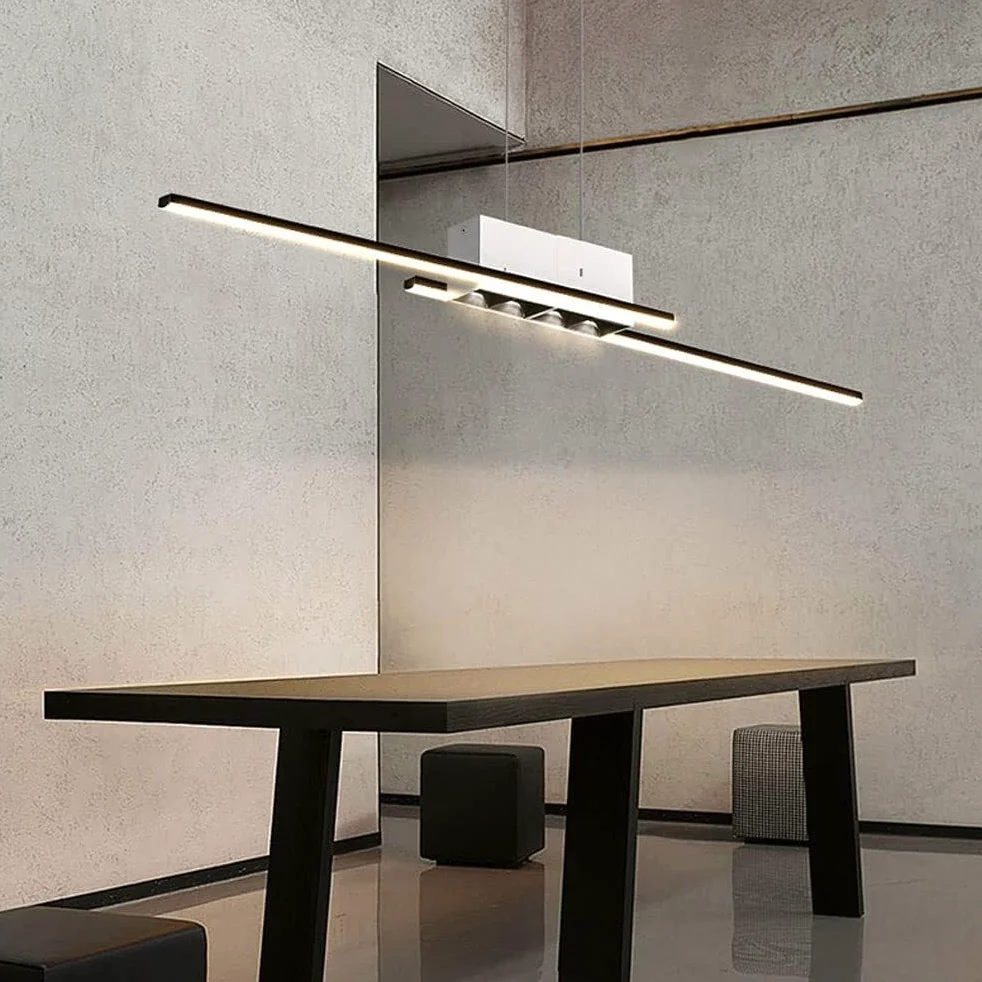 Faretti a Sospensione a LED per Isola Cucina, Lampada da Tavolo da Pranzo lineare Minimalista, Moderne lampade a Sospensione a Strisce per bancone per la Colazione in Soggiorno