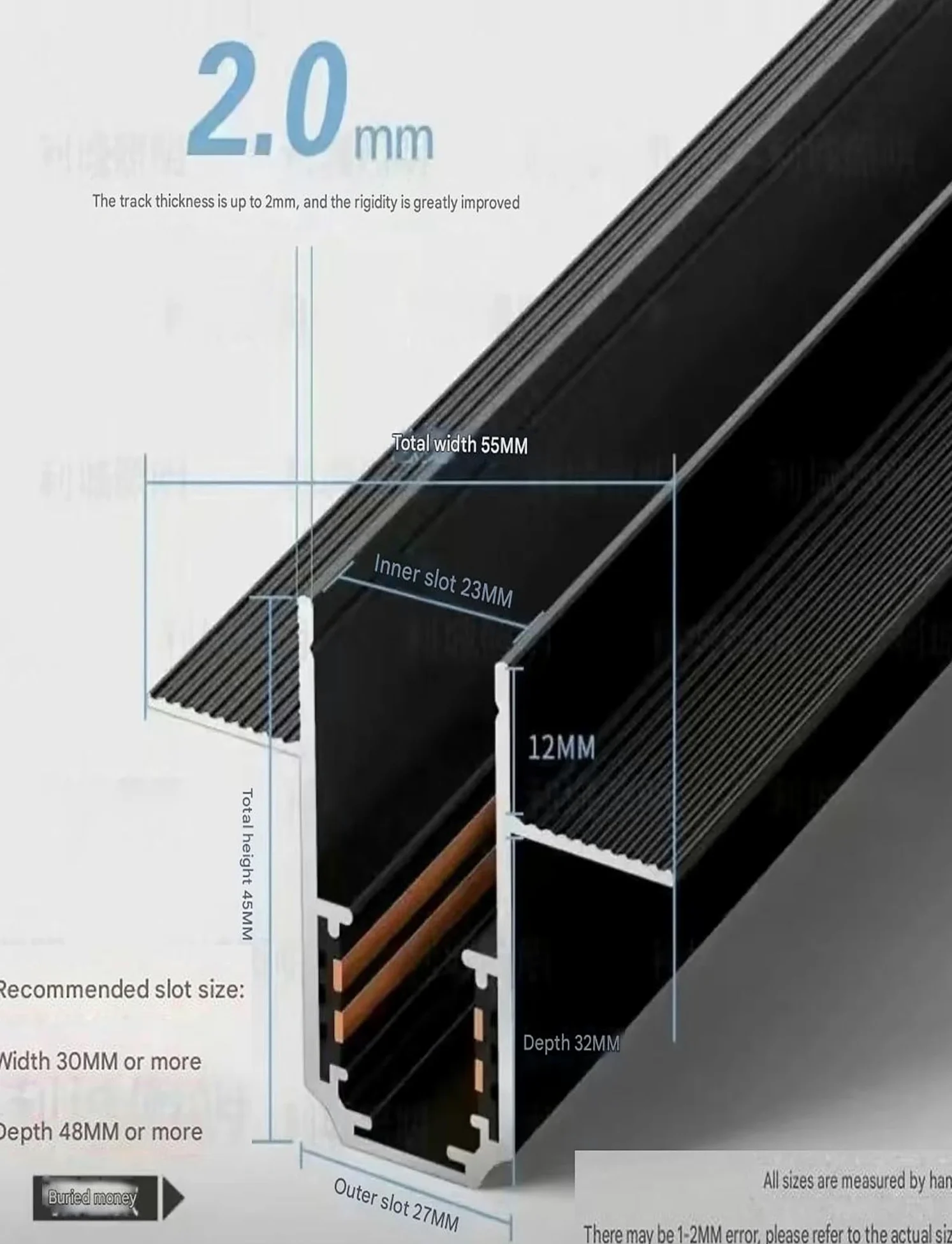Binario magnetico da incasso per luci LED, plafoniera in alluminio per soggiorno, bagno, cucina, studio, ufficio, negozio, soluzione di illuminazione versatile