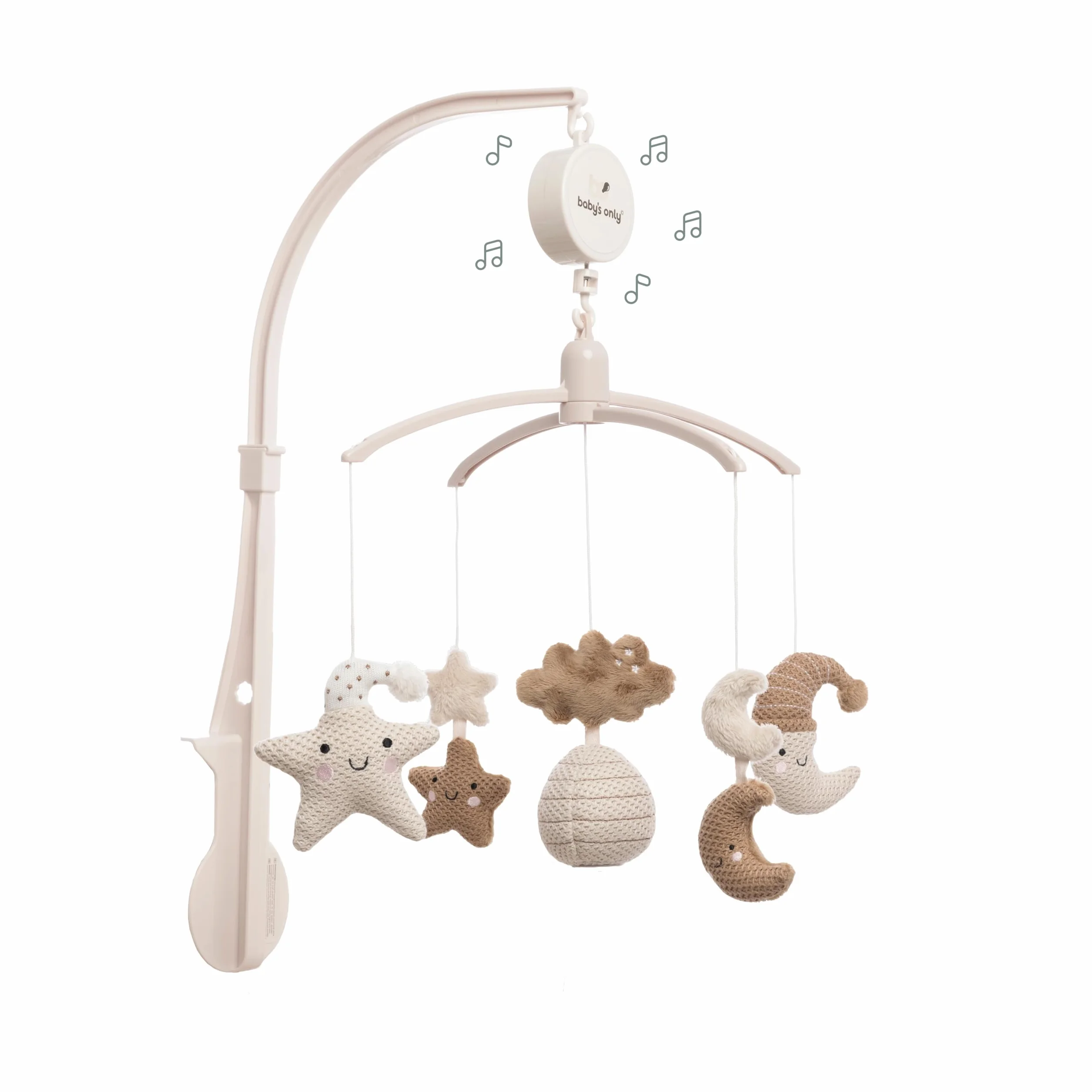 Baby's Only Giostrina musicale Heaven per bebè con figure lavorate a maglia Carillon musica Clay/Warm Linen