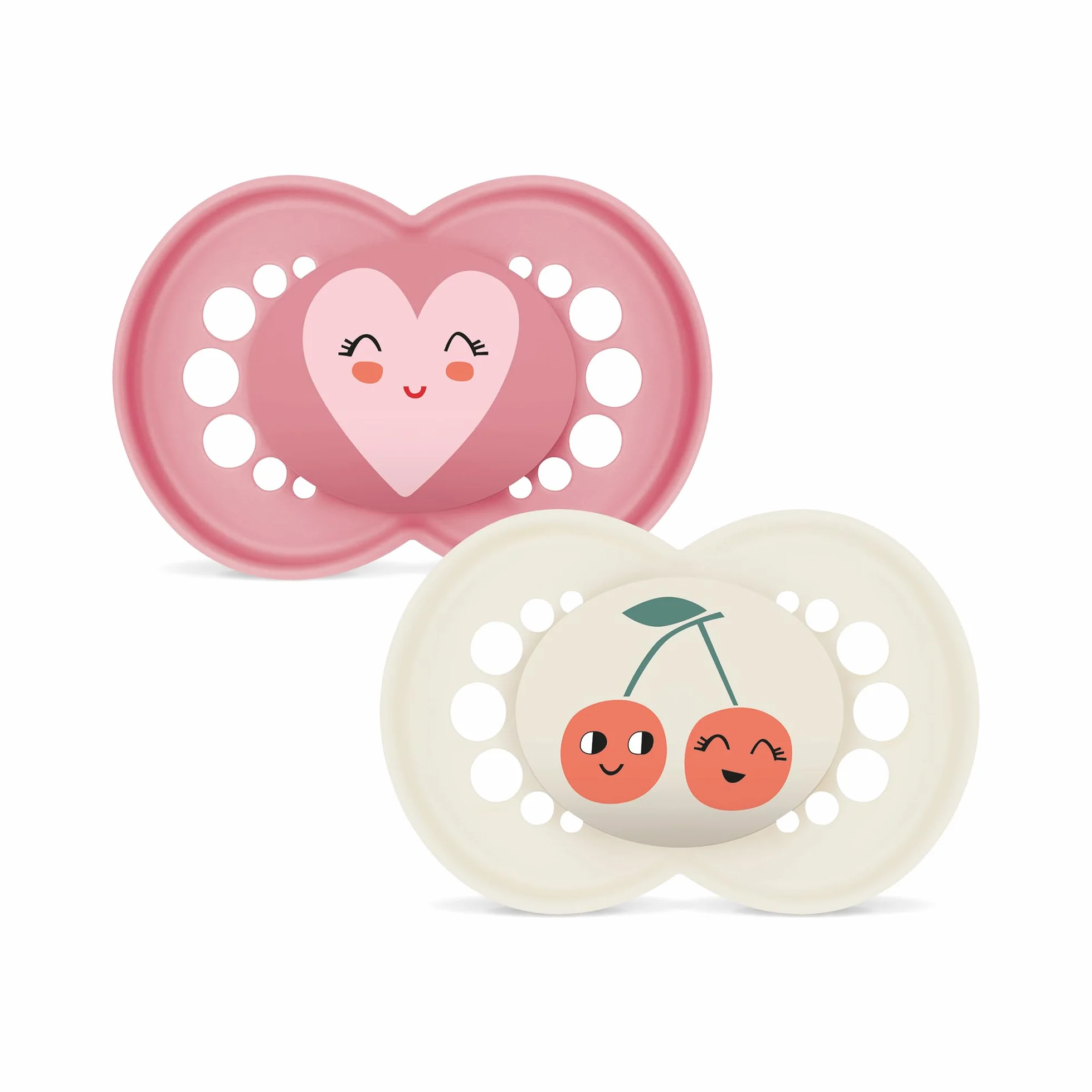 MAM Original Succhietto 6+ Mesi Set da 2, Ciuccio MAM 6-16 mesi con tettarella ortodontica in silicone, Rosa/Neutro