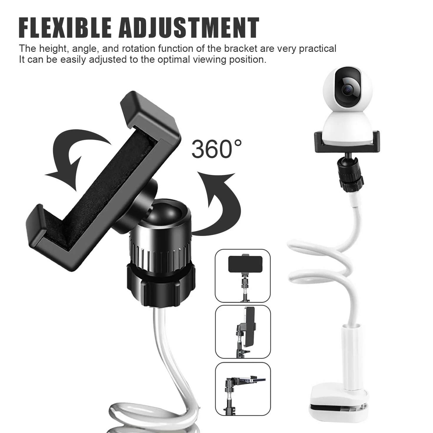 Supporto Baby Monitor Universale Flessibile per Lettino Scrivania, Compatibile con ABM700/SM50B/UU24/BM01/HB6550/HB65/HB6560