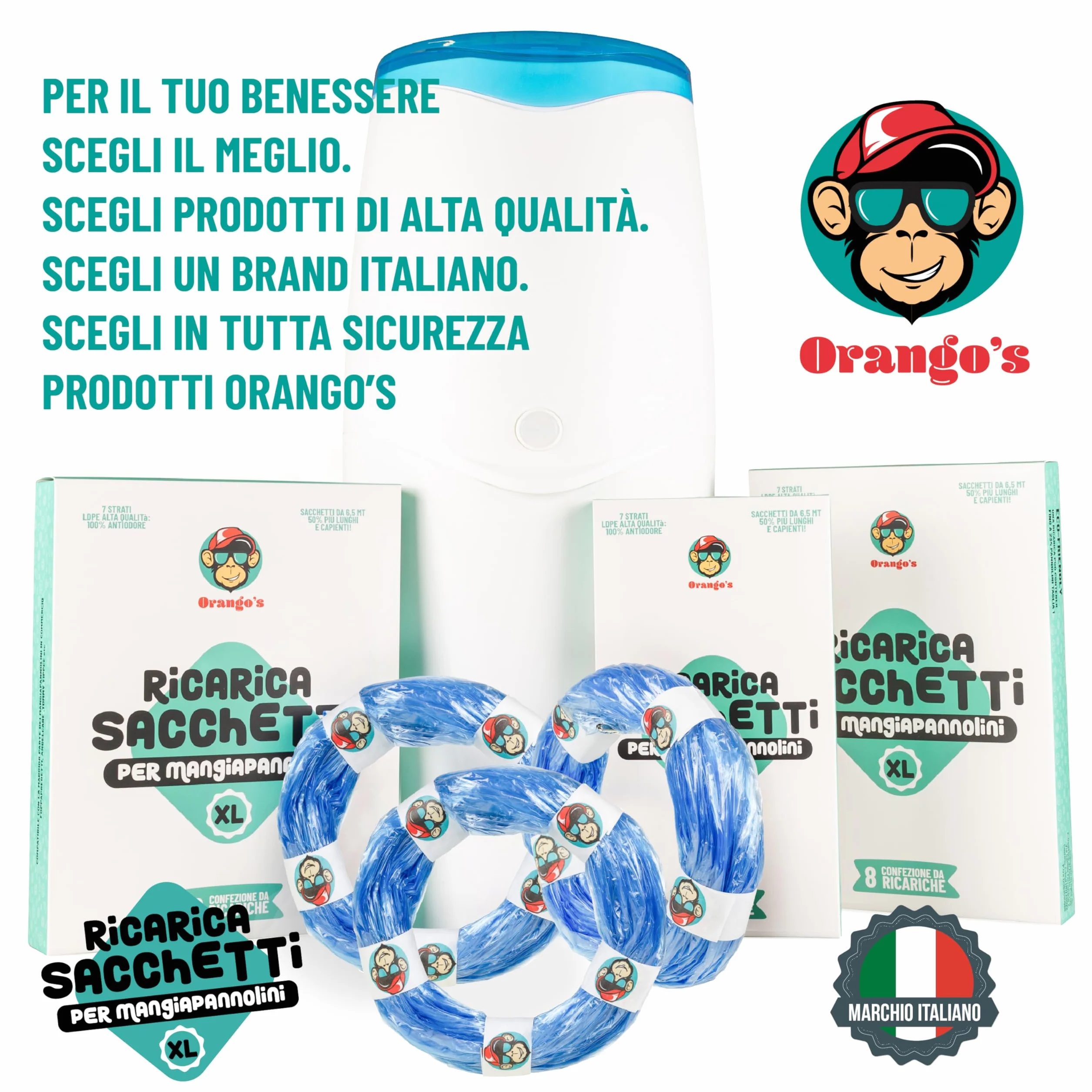 Orango's 3 Ricarica MangiaPannolini Universali, 7 Strati Anti Odore