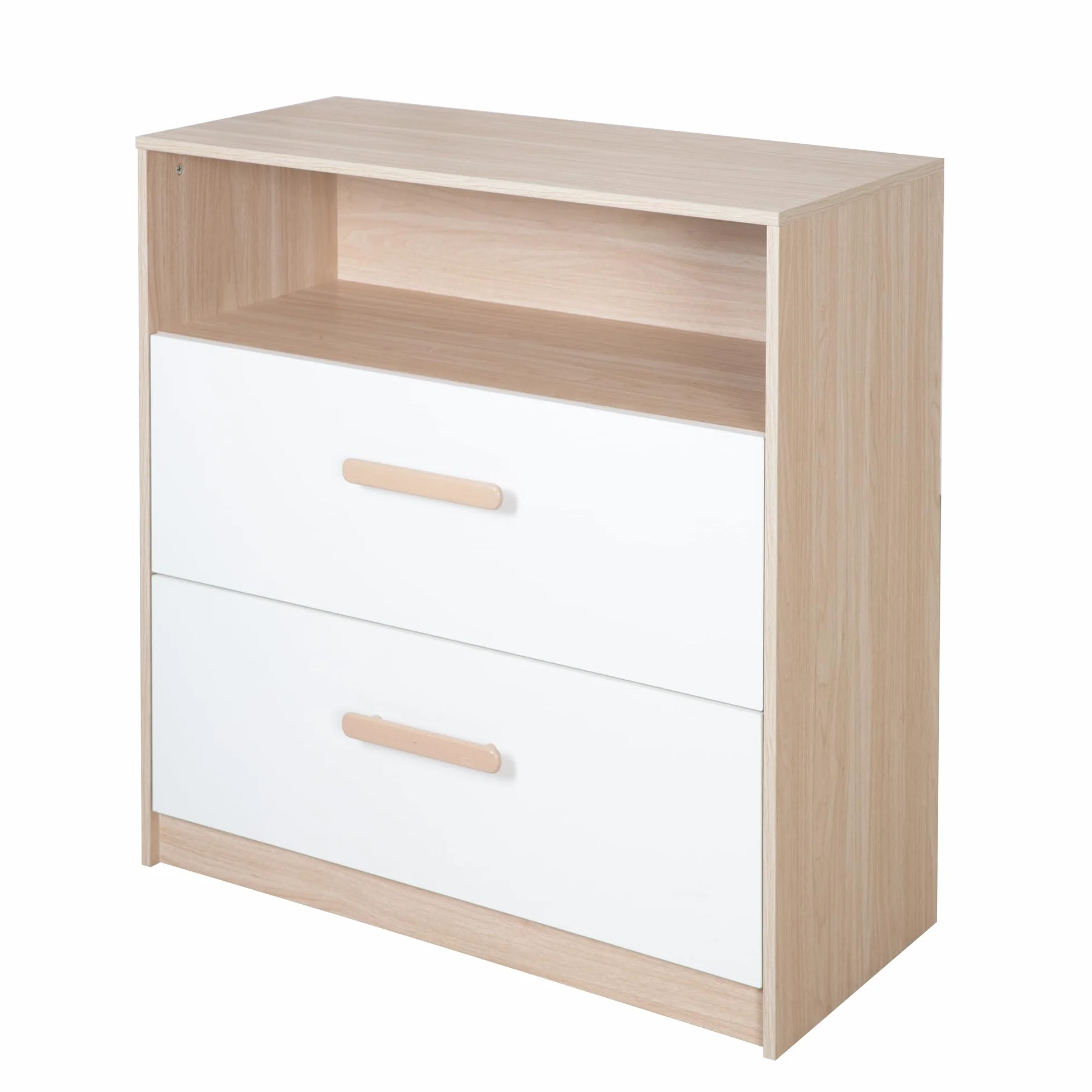 Roba Fasciatoio Cabane Comò per Bambini con Cassetti Estraibili Bianco/Rovere