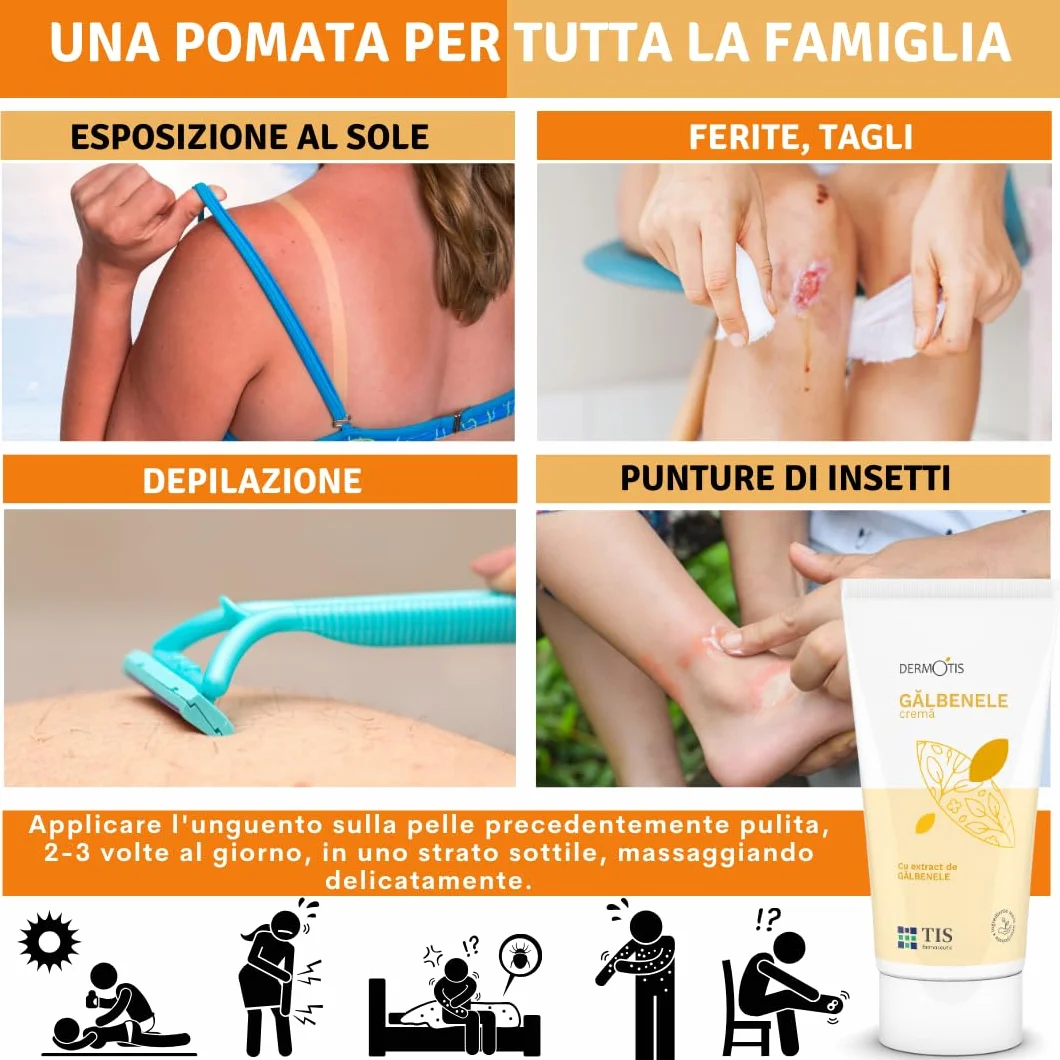 TIS Crema Calendula 100ml Lenitiva Eritemi Scottature Arrossamenti Dermatiti Punture Insetti Ustioni Irritazioni