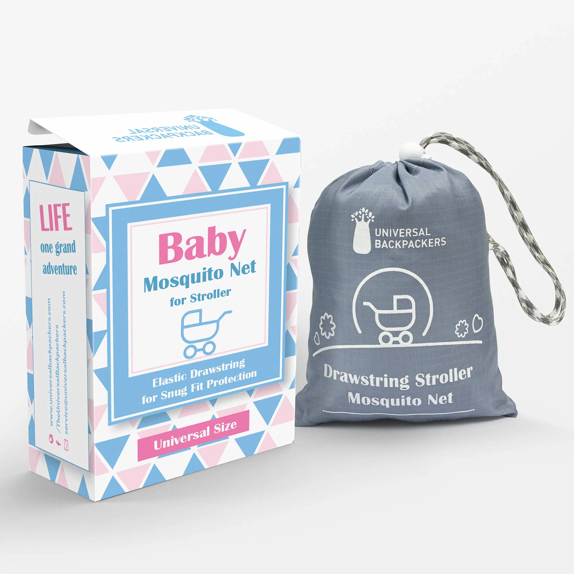 Baby Zanzariera per Passeggino Marsupio Culla – Cordoncino Elastico Protezione Aderente – Baldacchino Scudo 1000 Maglie