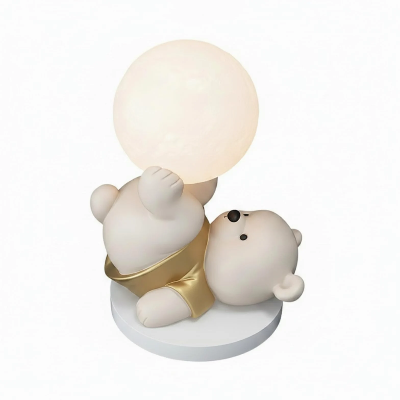 predolo Luce Notturna a Forma di Orso Decorativa Decorazione Calda Soprammobile per Bambini, Cameretta, Oro