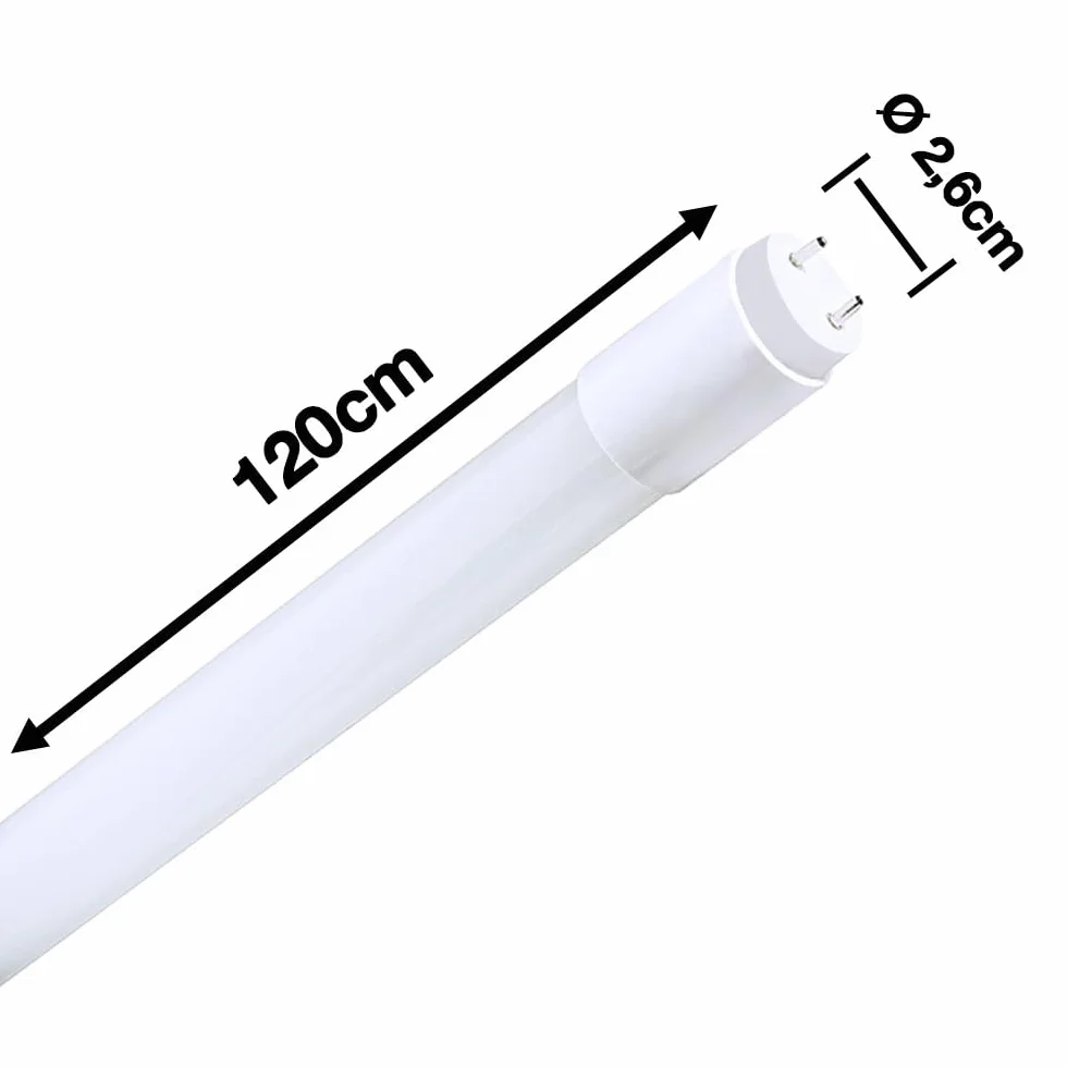 Europalamp Tubi Neon LED 18W 120cm T8 Bianco Gamma Pro (6000k - Bianco freddo, 25)