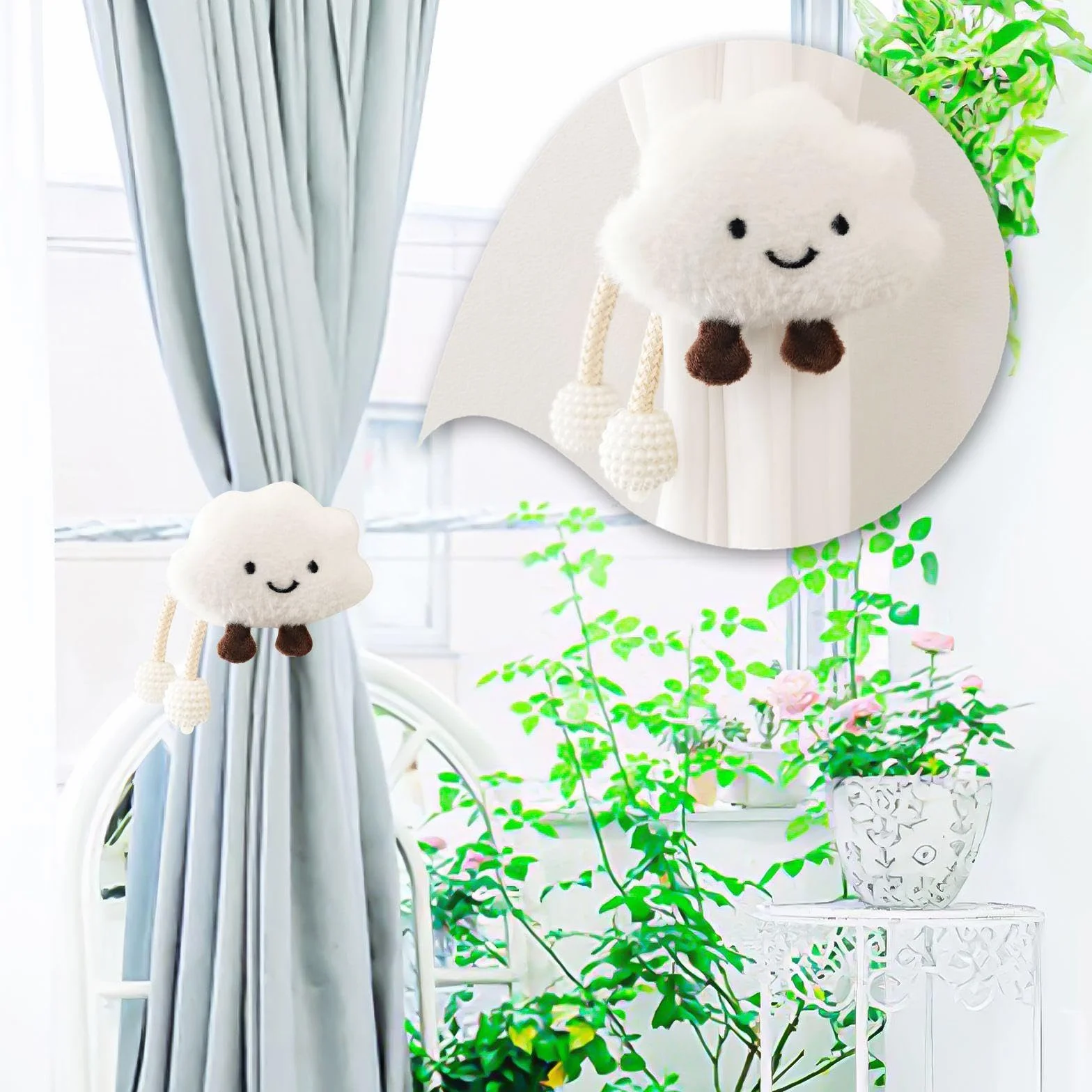 Cinghie per Tende da Nuvola, 2 Pezzi, Decorazione Camera Bambini, Cartone Animato, Accessori