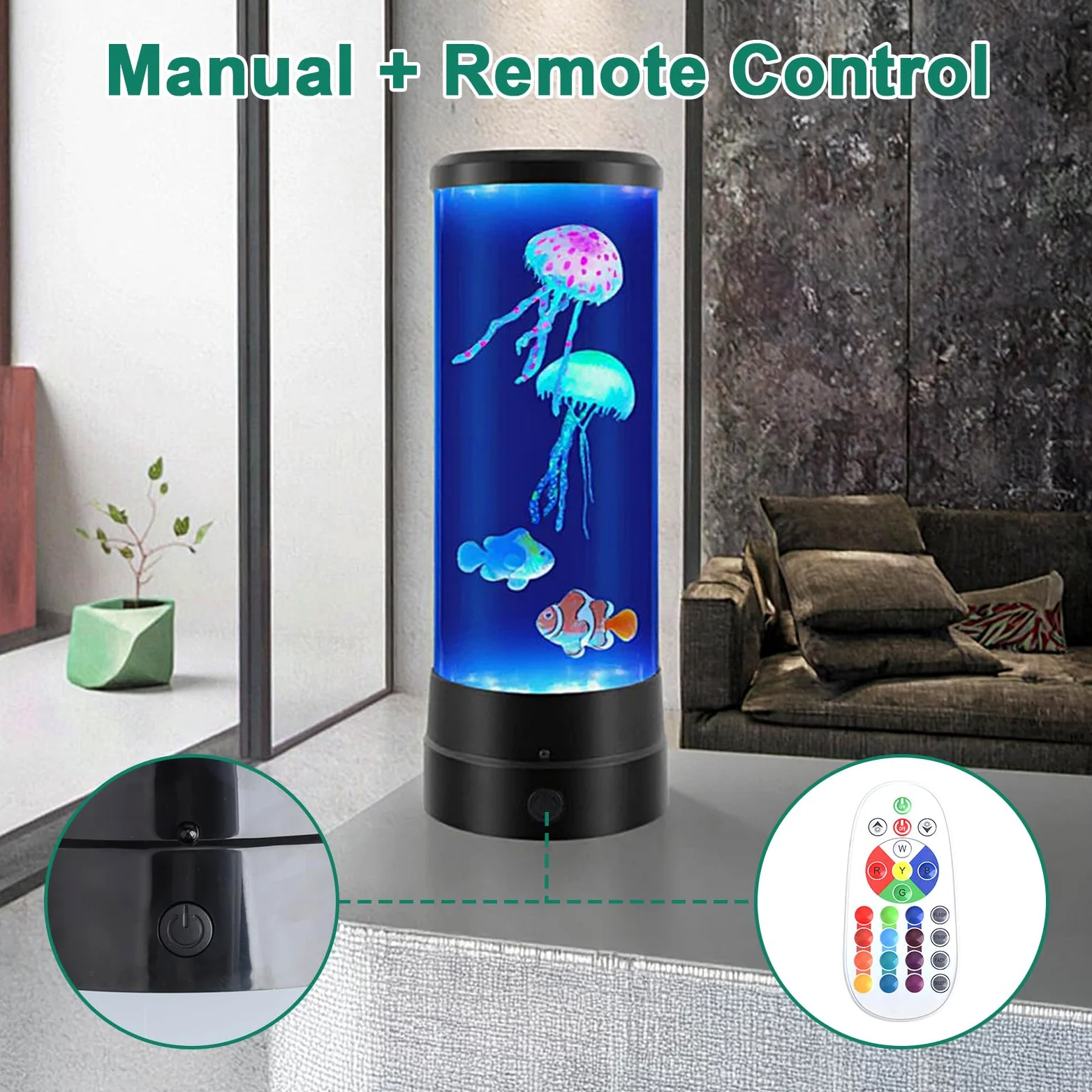 12" Lampada Medusa, Jellyfish Lamp con Telecomando 17 Colori 4 Modalità, Lavalamp Acquario Medusa Glow Luci Notturna per Bambini e Adulti, per Relax Nursery e Decorazione Della Casa