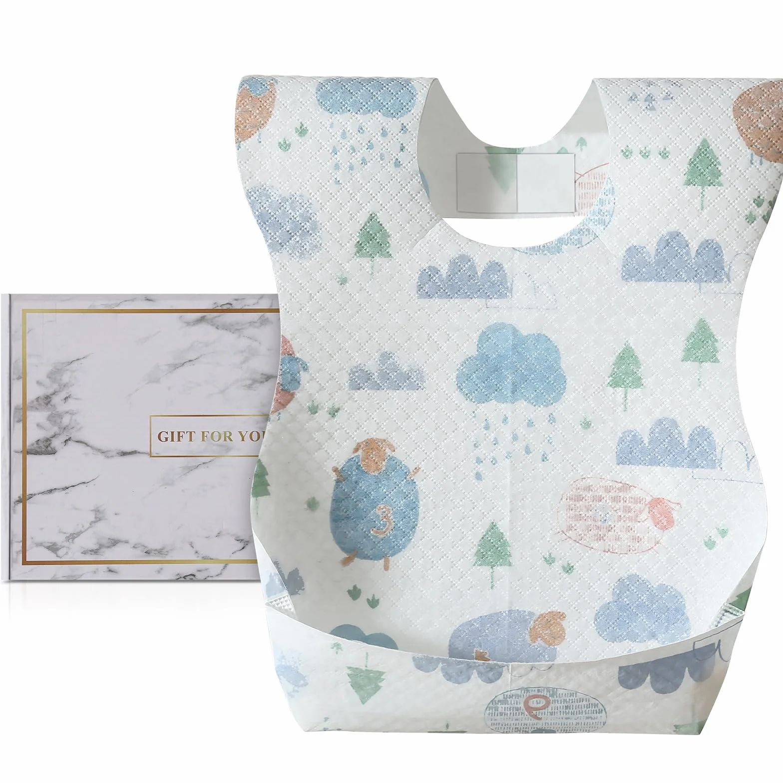 Bavaglini Monouso per Svezzamento Bambini, Misura Regolabile, Impermeabile, Alto Assorbimento
