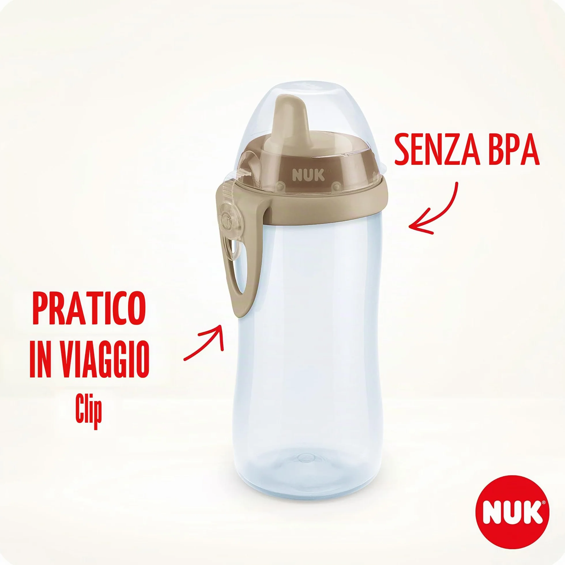 NUK First Choice Kiddy Cup 300 ml bez BPA tazza per imparare a bere a prova di perdite 12 mesi