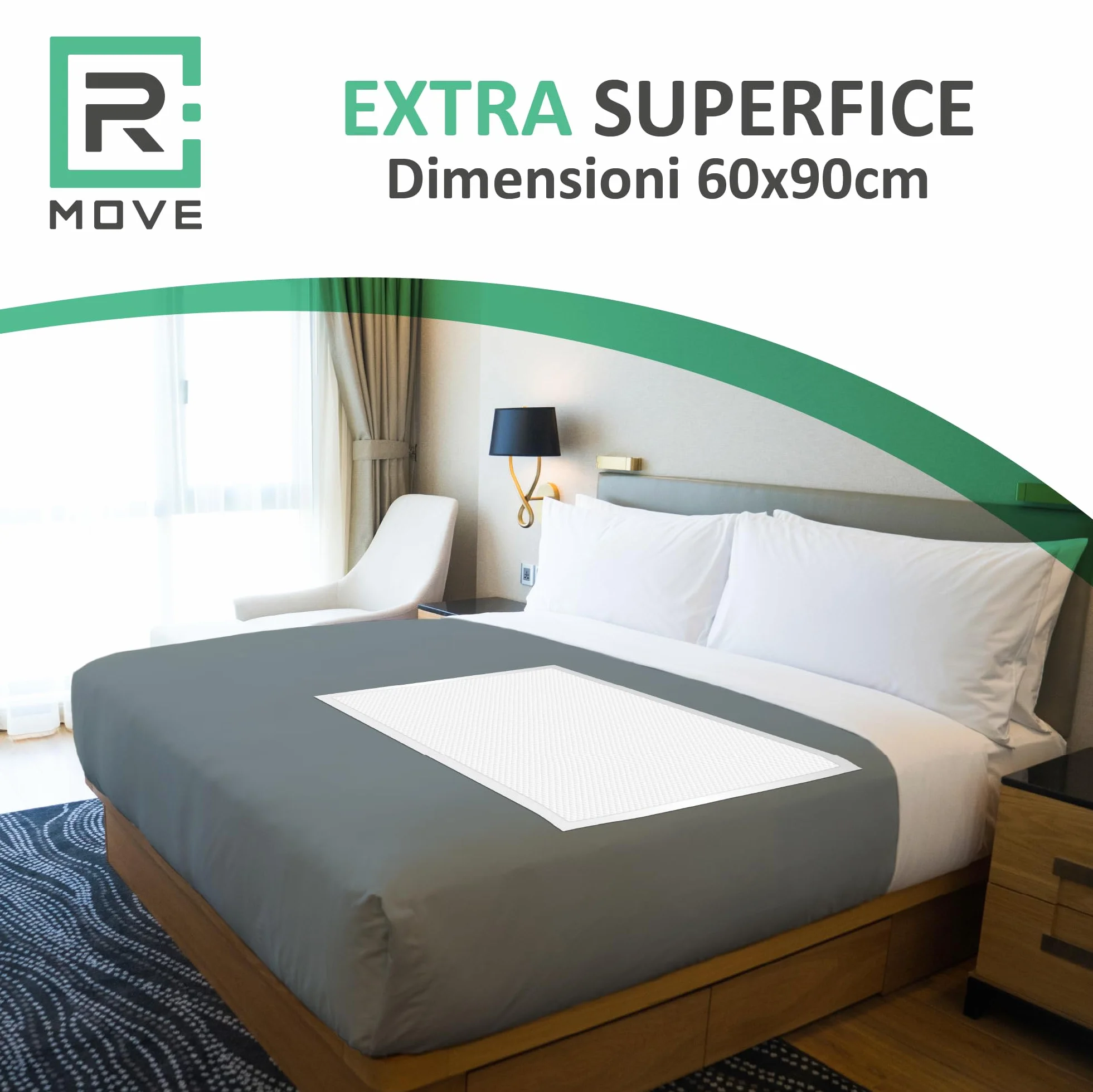 R MOVE 40 Traverse Letto 60x90 cm per Bambini ed Anziani, Teli Monouso, Traversina Cambio Pannolino