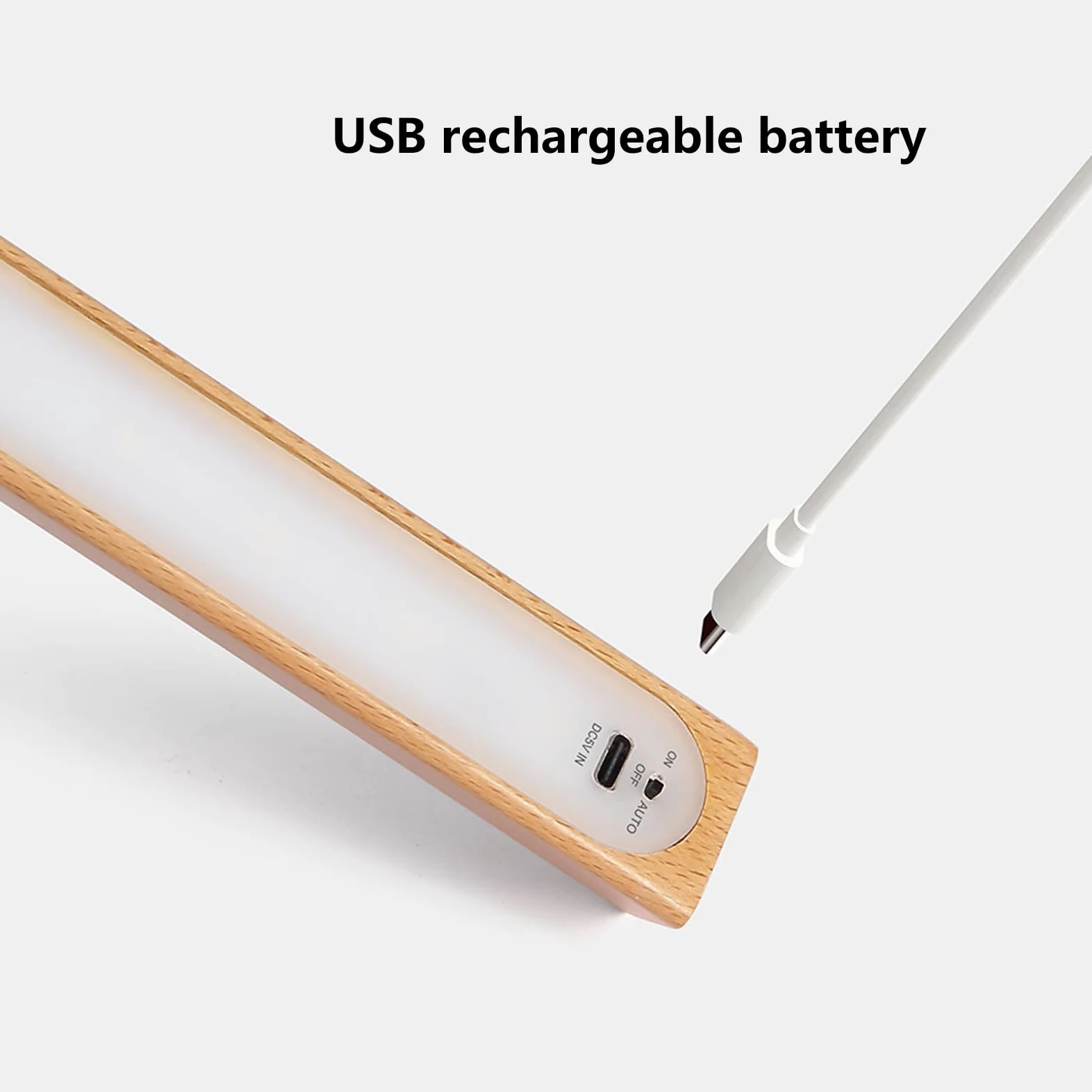 Lampada da parete wireless per interni con sensore, ricaricabile tramite USB, luce calda 2700 K, per armadio e camera da letto, confezione da 1, comodo funzionamento con interruttore