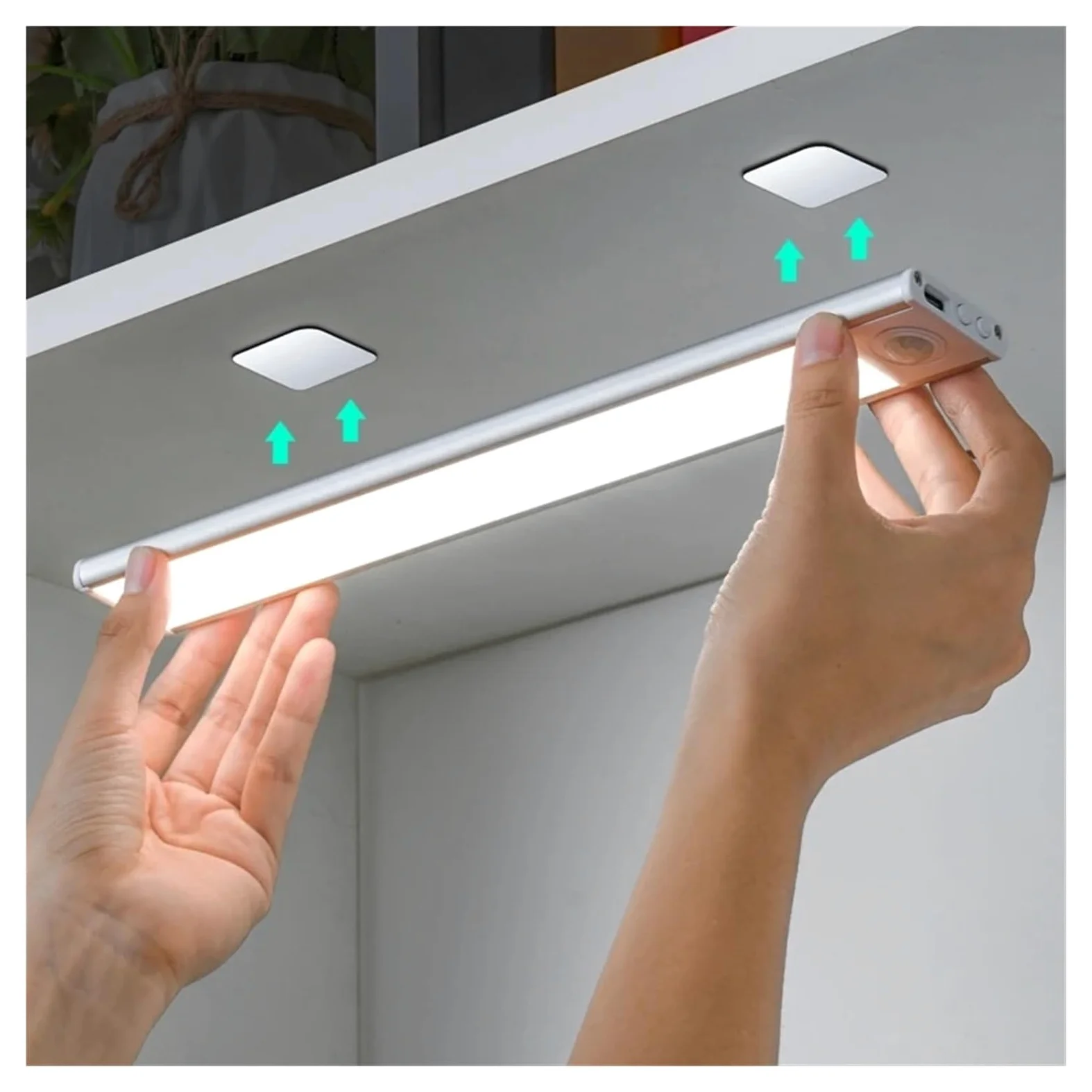 Luce LED Con Sensore Di Movimento, Notturna, USB Wireless Sottopensile, For Cucina, Camera Da Letto, Guardaroba, Illuminazione Interna Sensore Di Movimento(Silver 50CM)