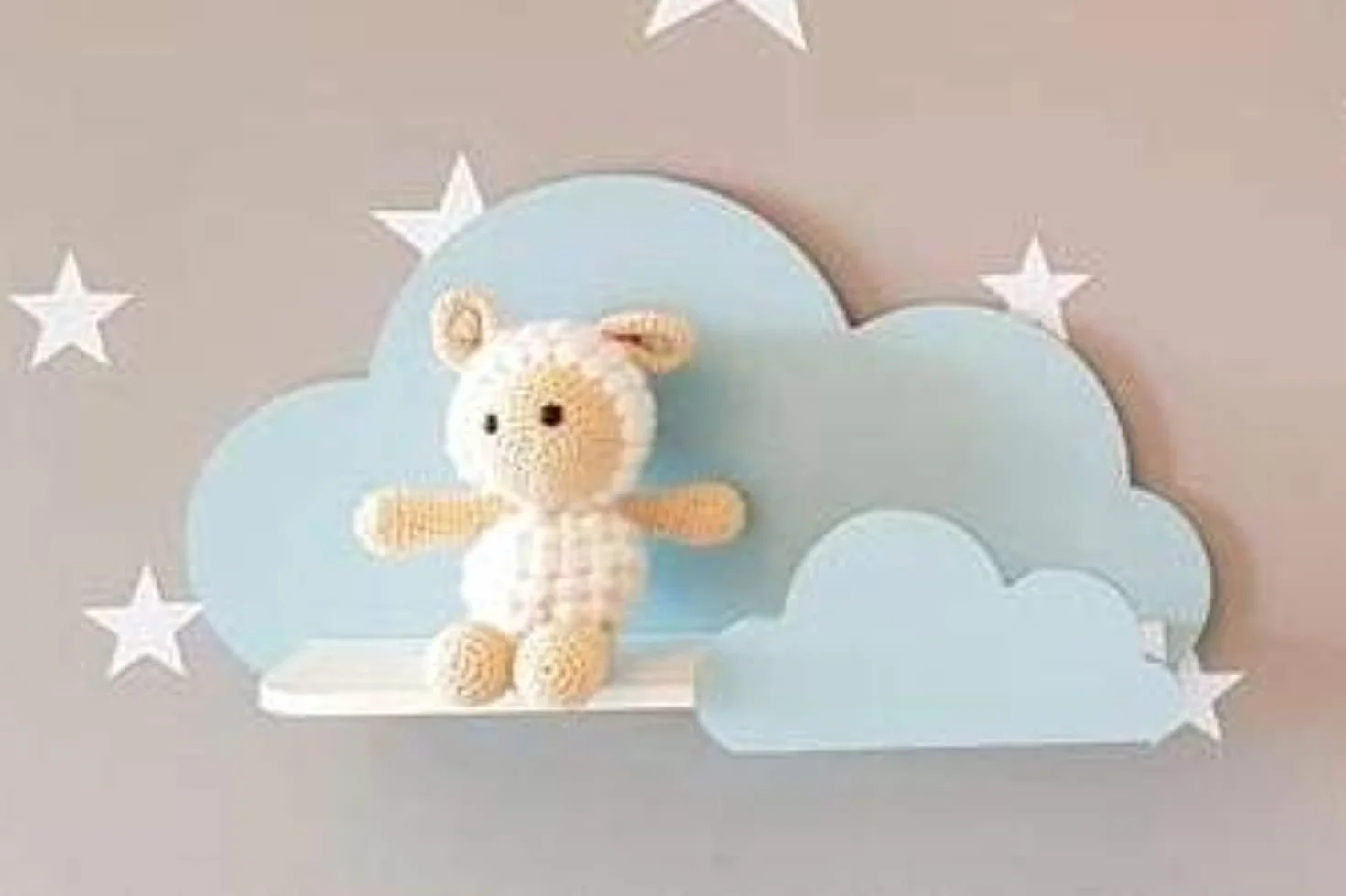 Happy Woody Set di 2 Mensola da parete fluttuante in legno per cameretta bambini