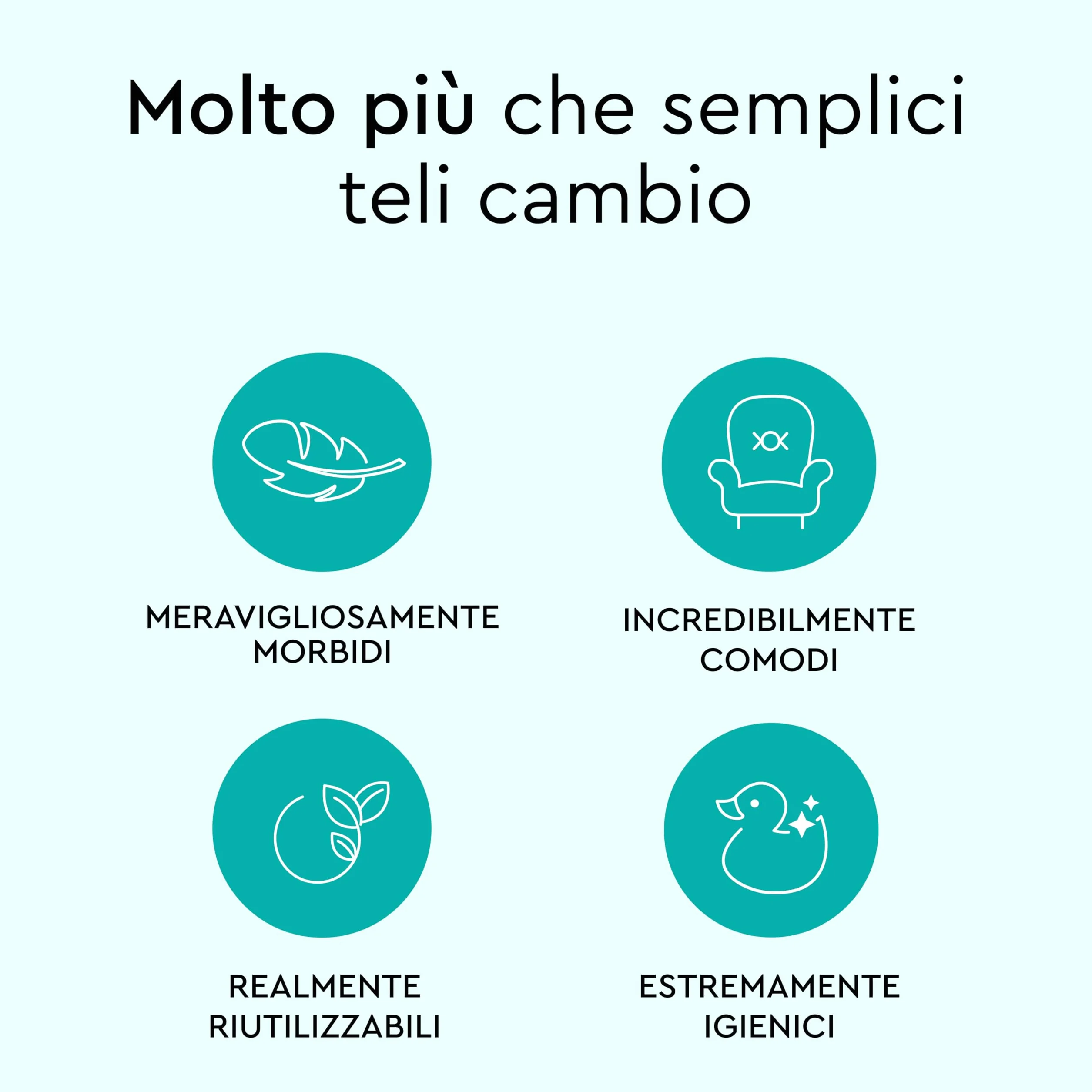 LILLYDOO Teli cambio 60x60 cm 50 pezzi senza profumi pelli sensibili dermatologicamente testati