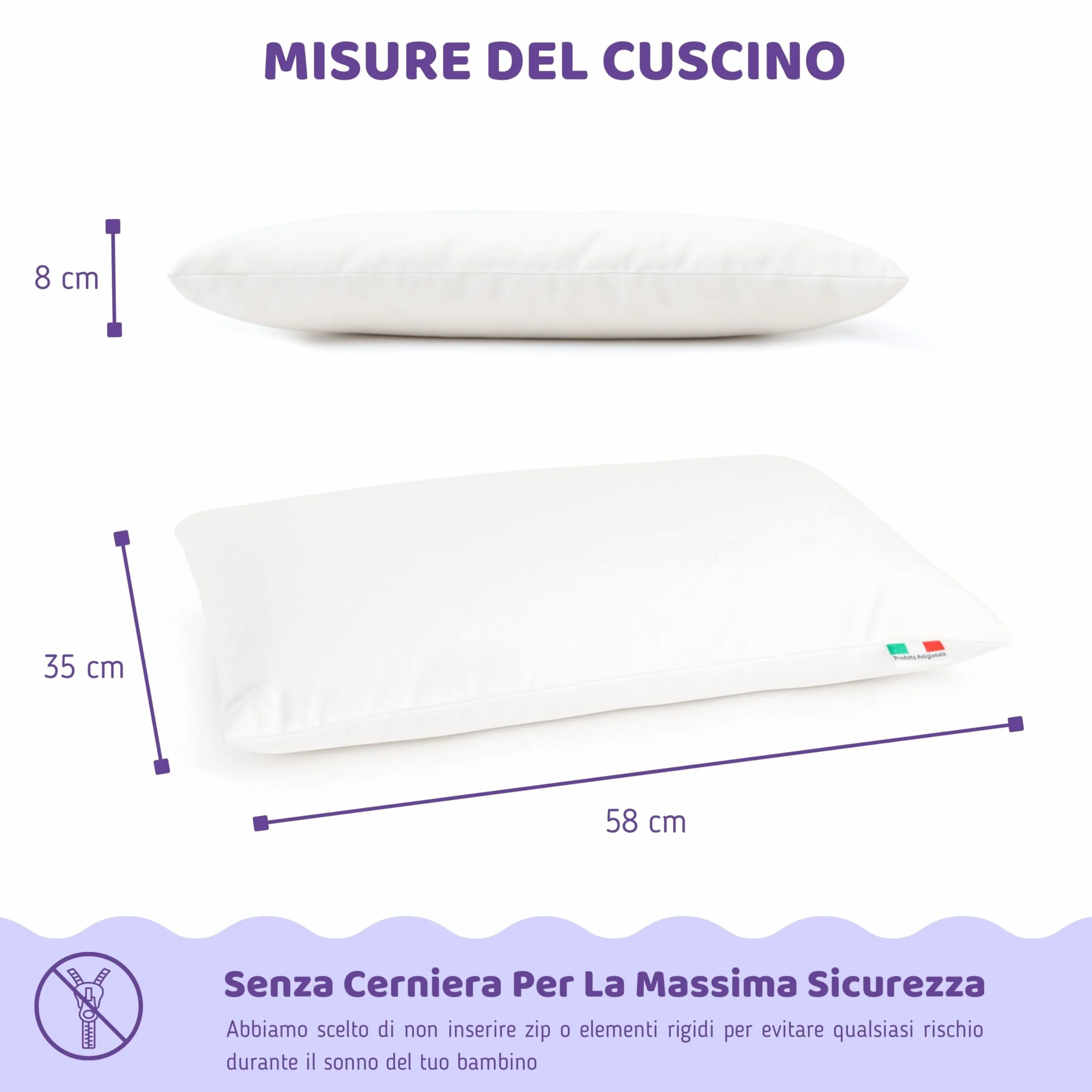 Baby Idea Babysanity Cuscino Letto Antisoffoco Traspirante Per Lettino Neonato Oeko-Tex