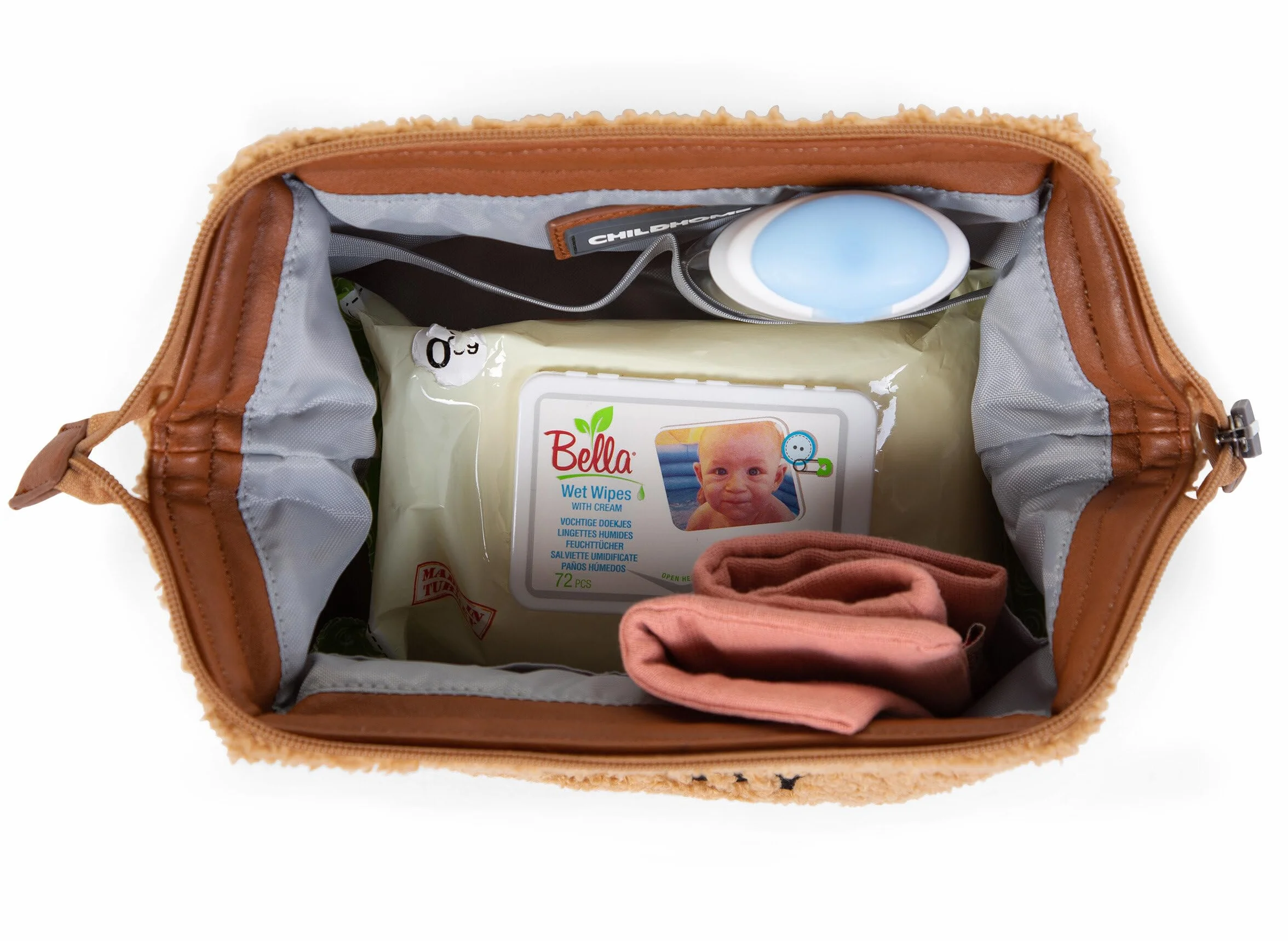 CHILDHOME Astuccio da toilette per neonato teddy beige idrorepellente