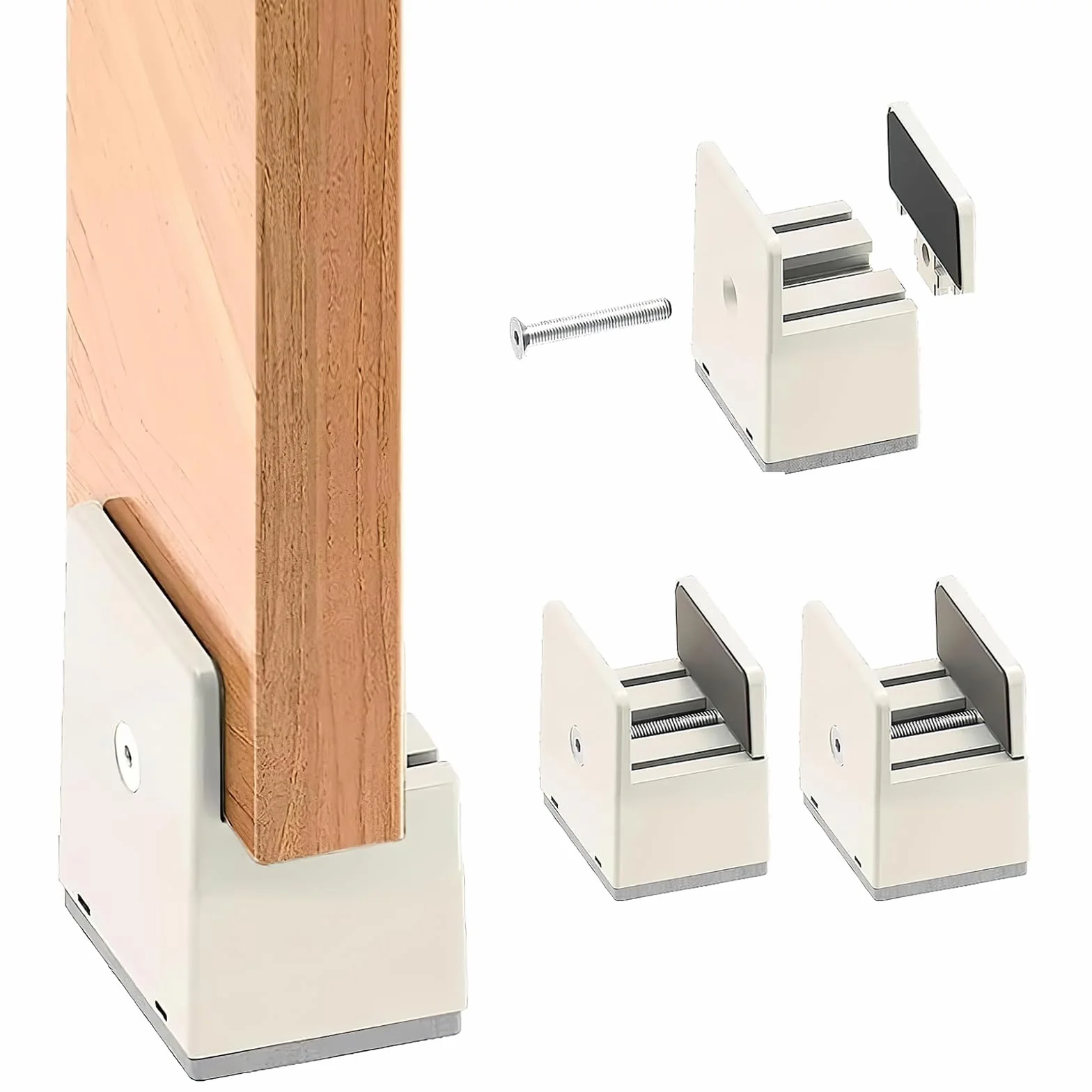 Rialzi per mobili regolabili 5 cm, rialzo tavolo larghezza 10-37mm quadrata, morsetto a vite, rialzo letto