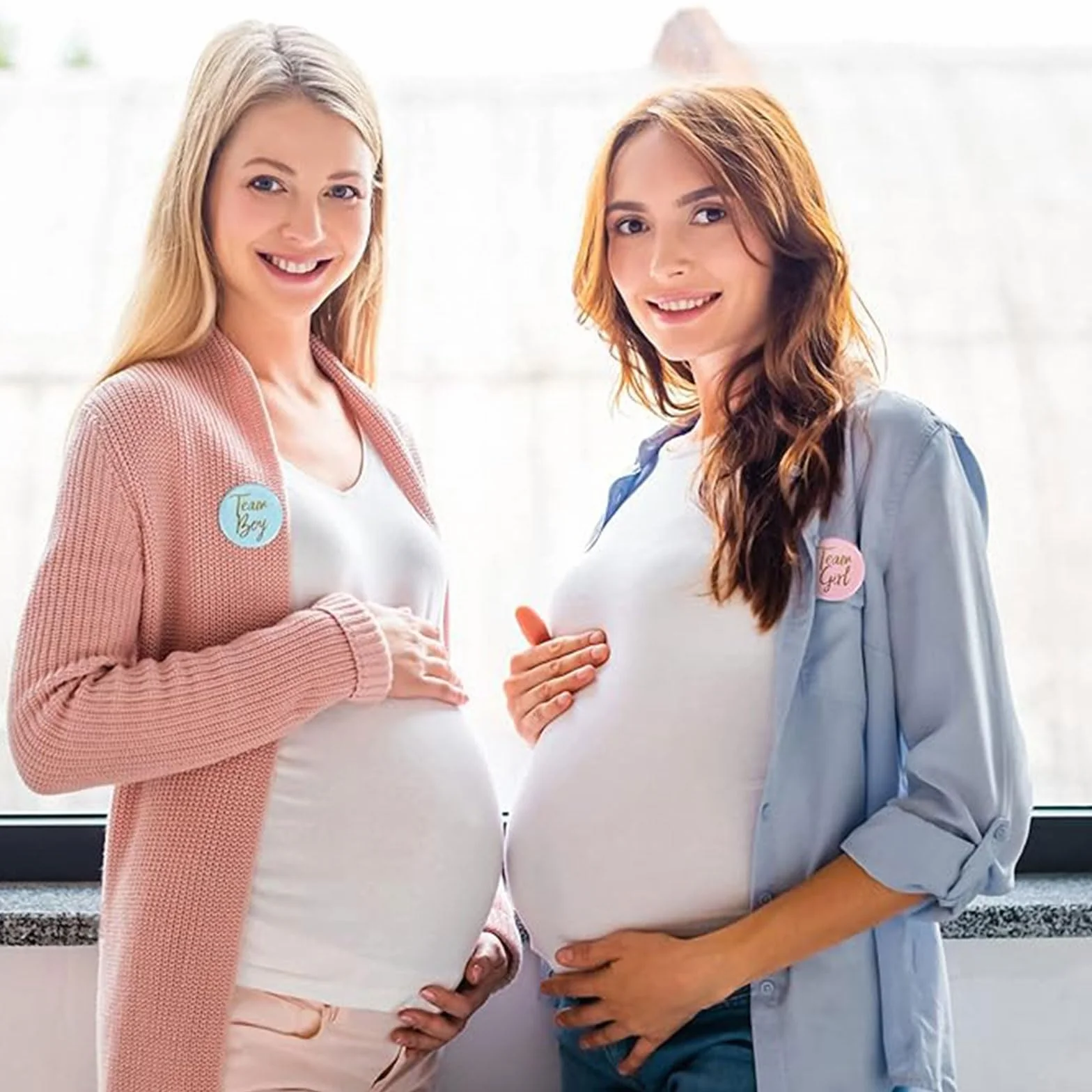 Spille Gender Reveal Party Pulsanti Rivelazione Genere Bottoni Baby Shower 24 Pezzi