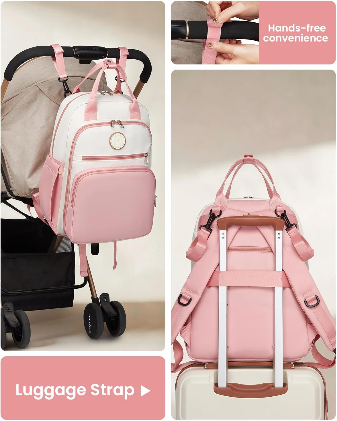 Miss Lulu Zaino Mamma Fasciatoio Grande, Borsa Passeggino 16 Tasche, Impermeabile, Isolanti